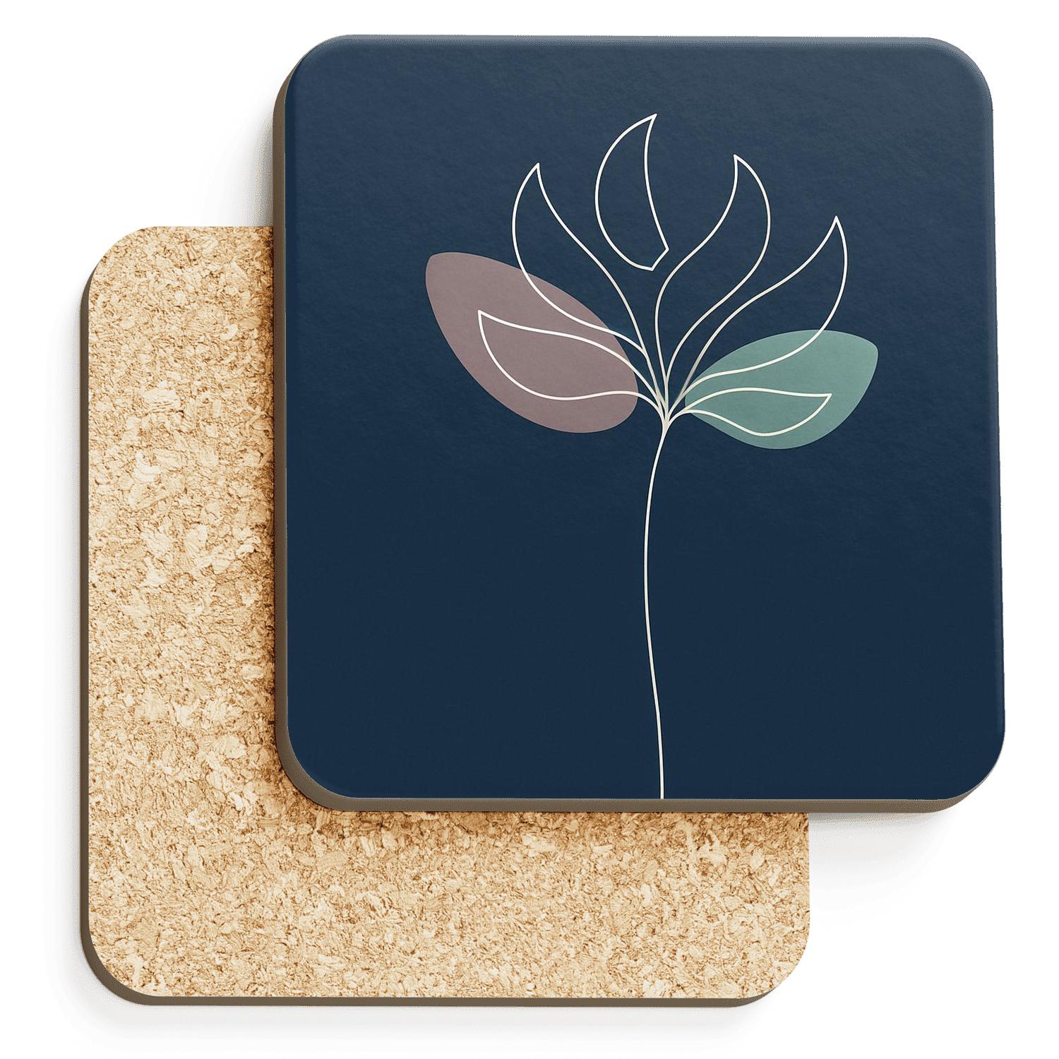 Lunar Bloom custom engraved coasters