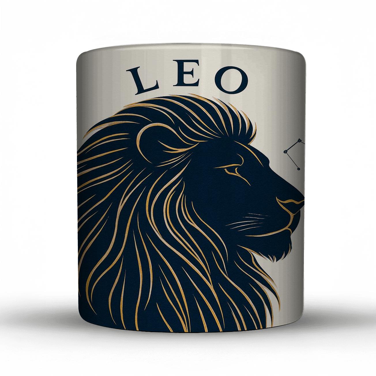 Leo Lion Minimalist Line Art novelty coffee mugs