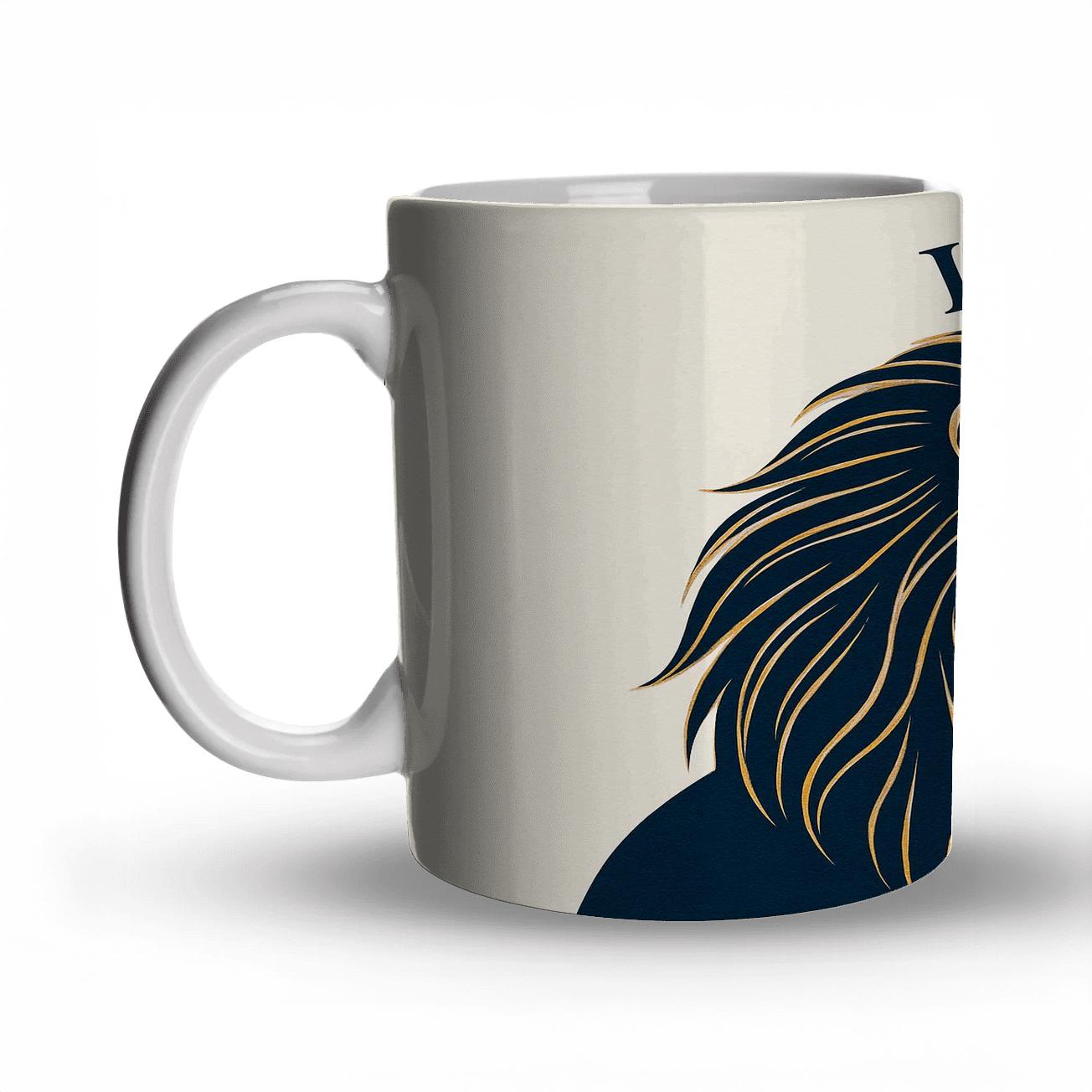 Leo Lion Minimalist Line Art novelty coffee mugs