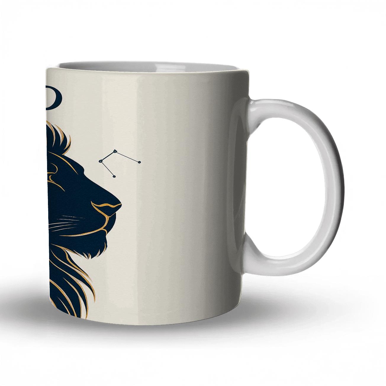 Leo Lion Minimalist Line Art novelty coffee mugs