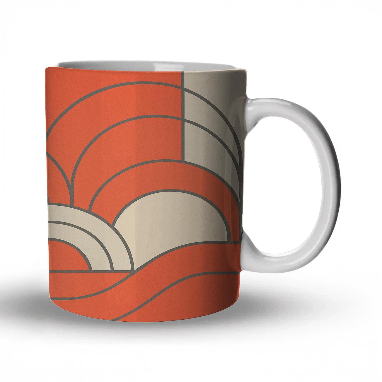 Geometric Wave Harmony custom printed mugs
