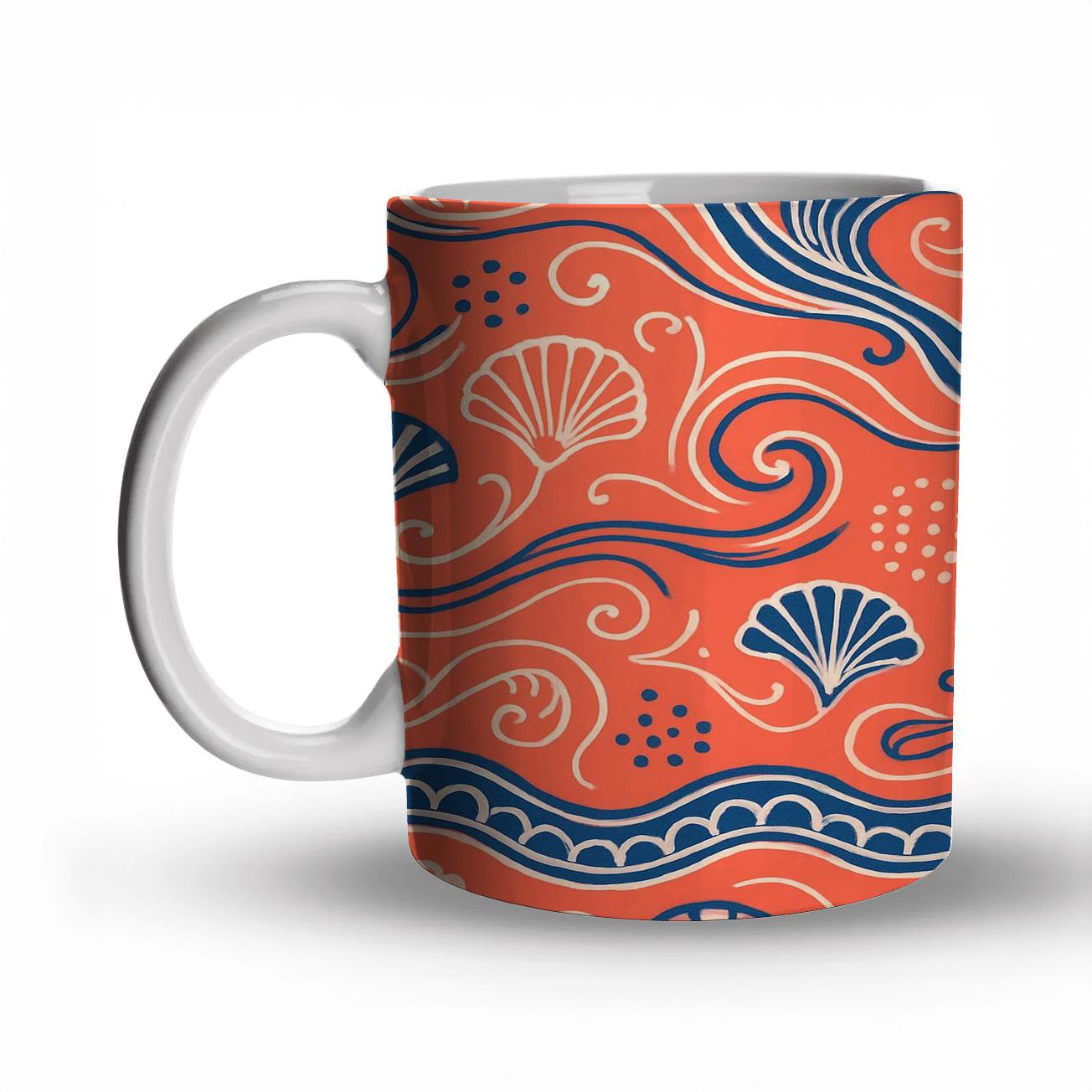 Ornamental Neon Tides premium drinkware mugs