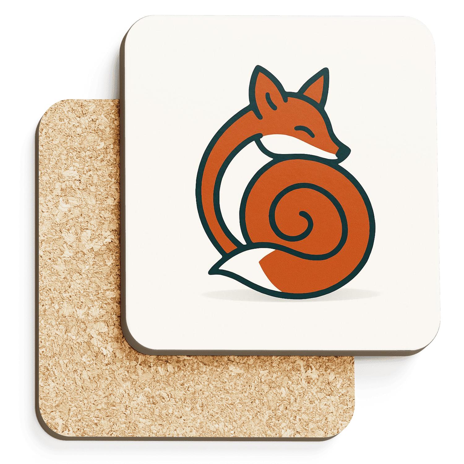 Minimal Fox Embrace personalized drink coasters