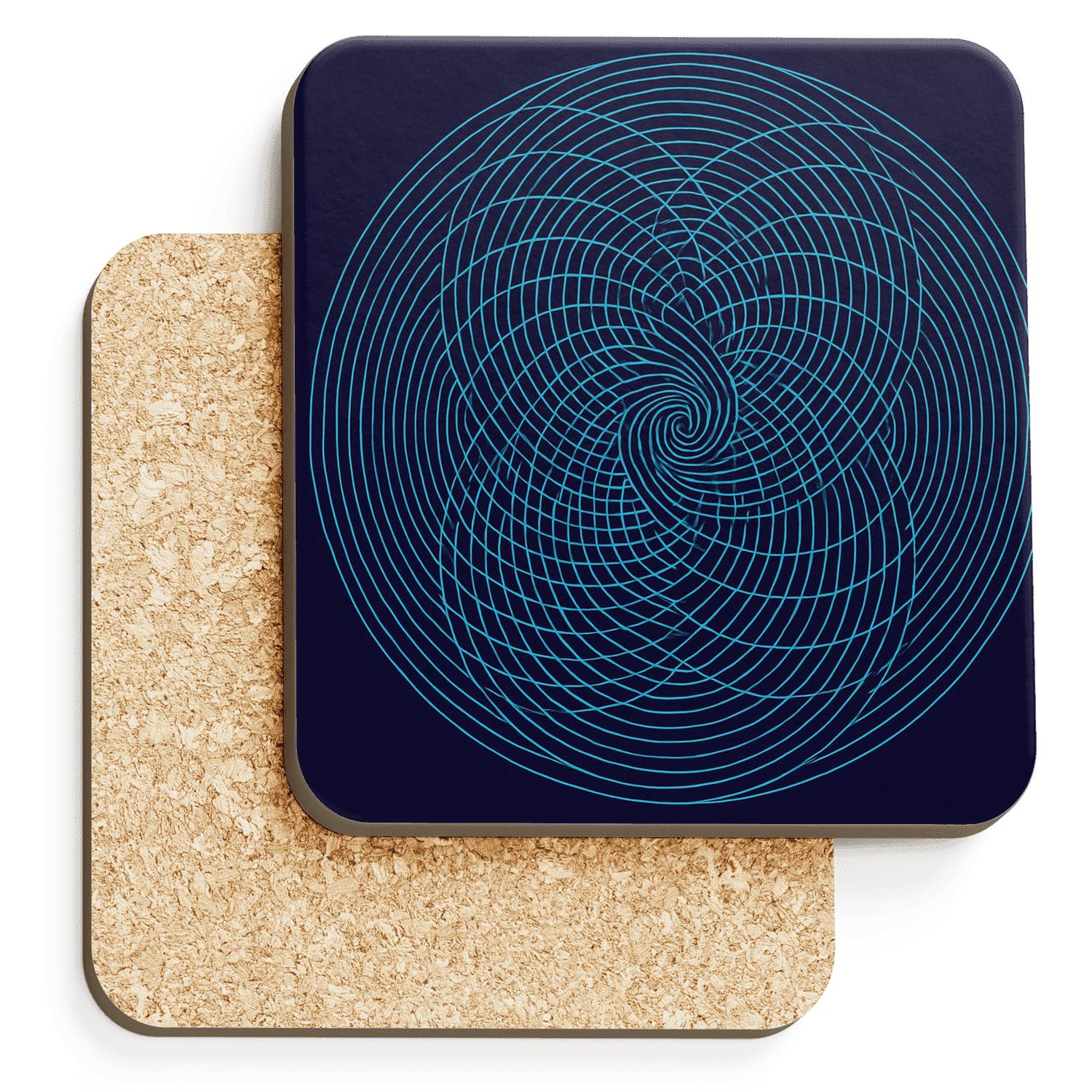 Orbital Moire Mandala elegant tabletop coasters