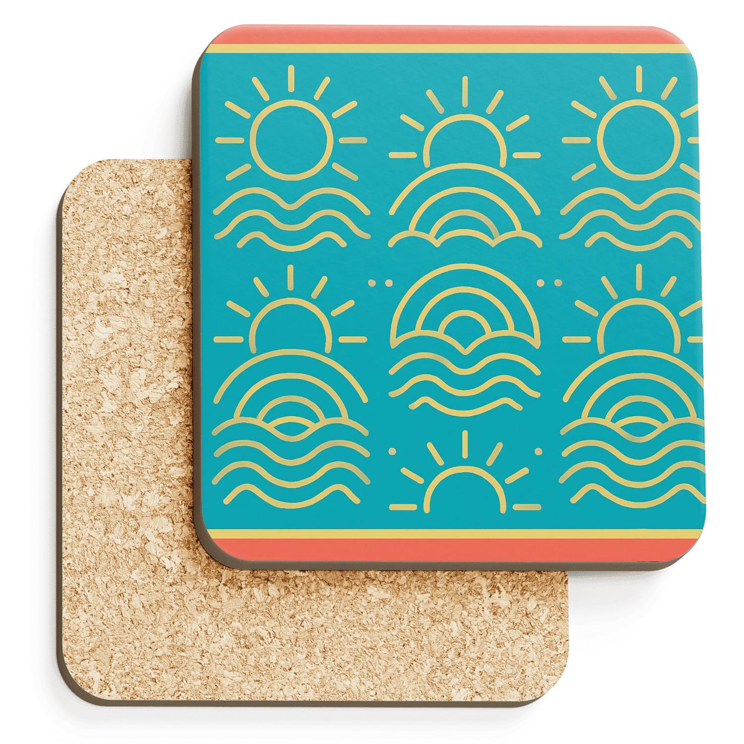Solar Line Waves cork coaster sets