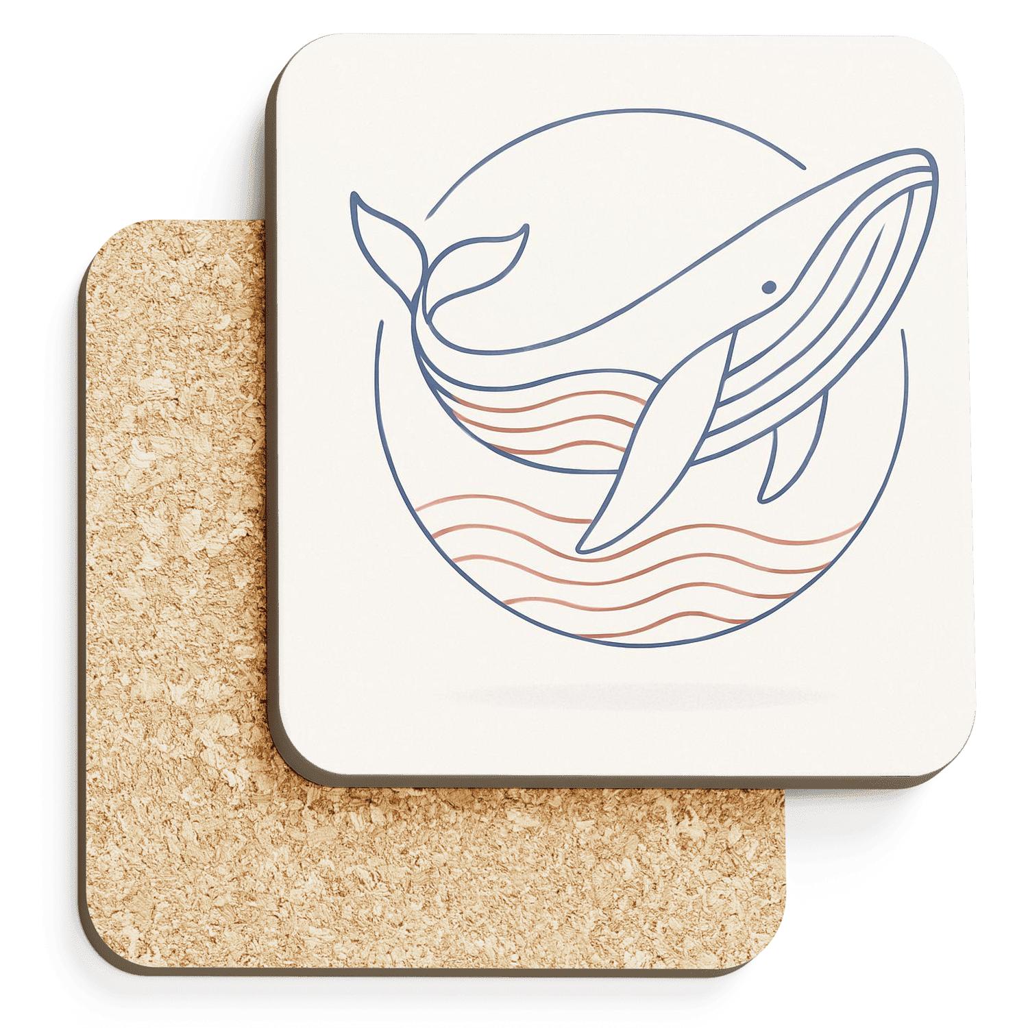 Serene Whale Orbit personalized drink coasters