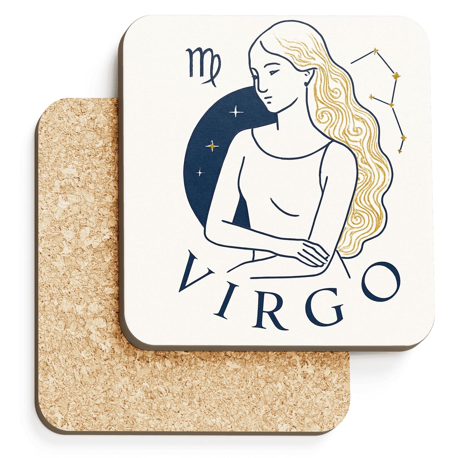 Virgo Purity Glyph absorbent drink coasters