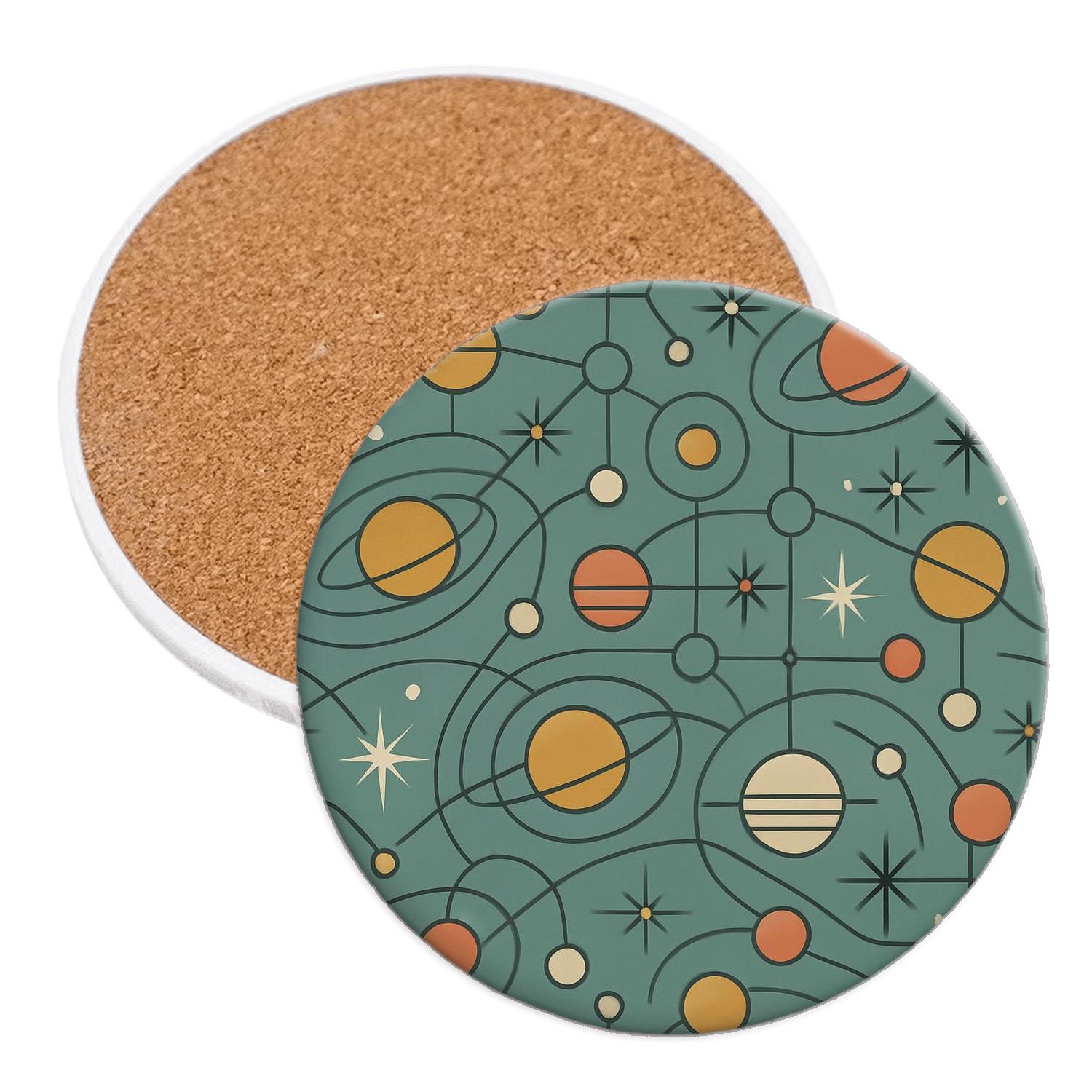 Atomic Celestial Repeat decorative beverage coasters
