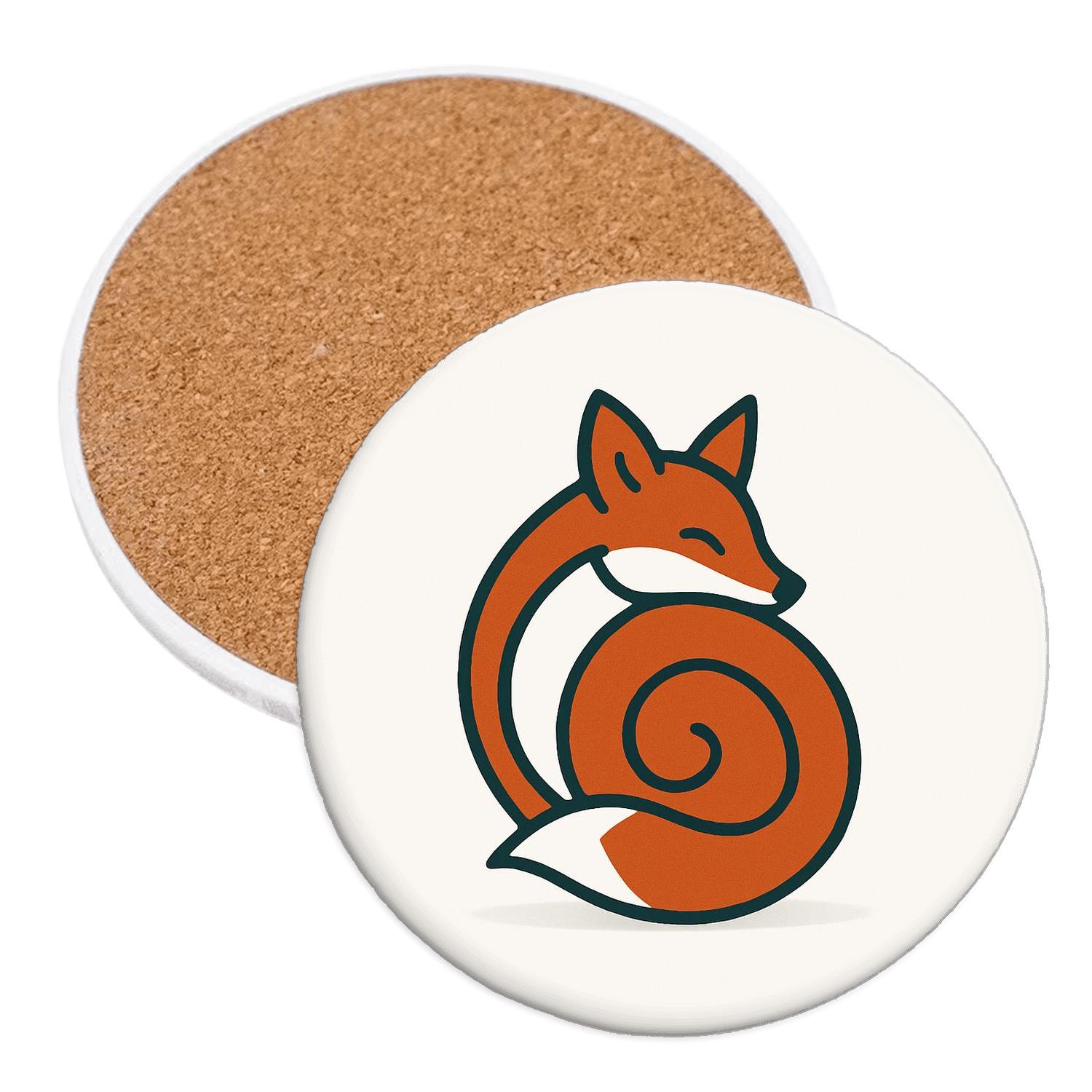 Minimal Fox Embrace stone coaster collections