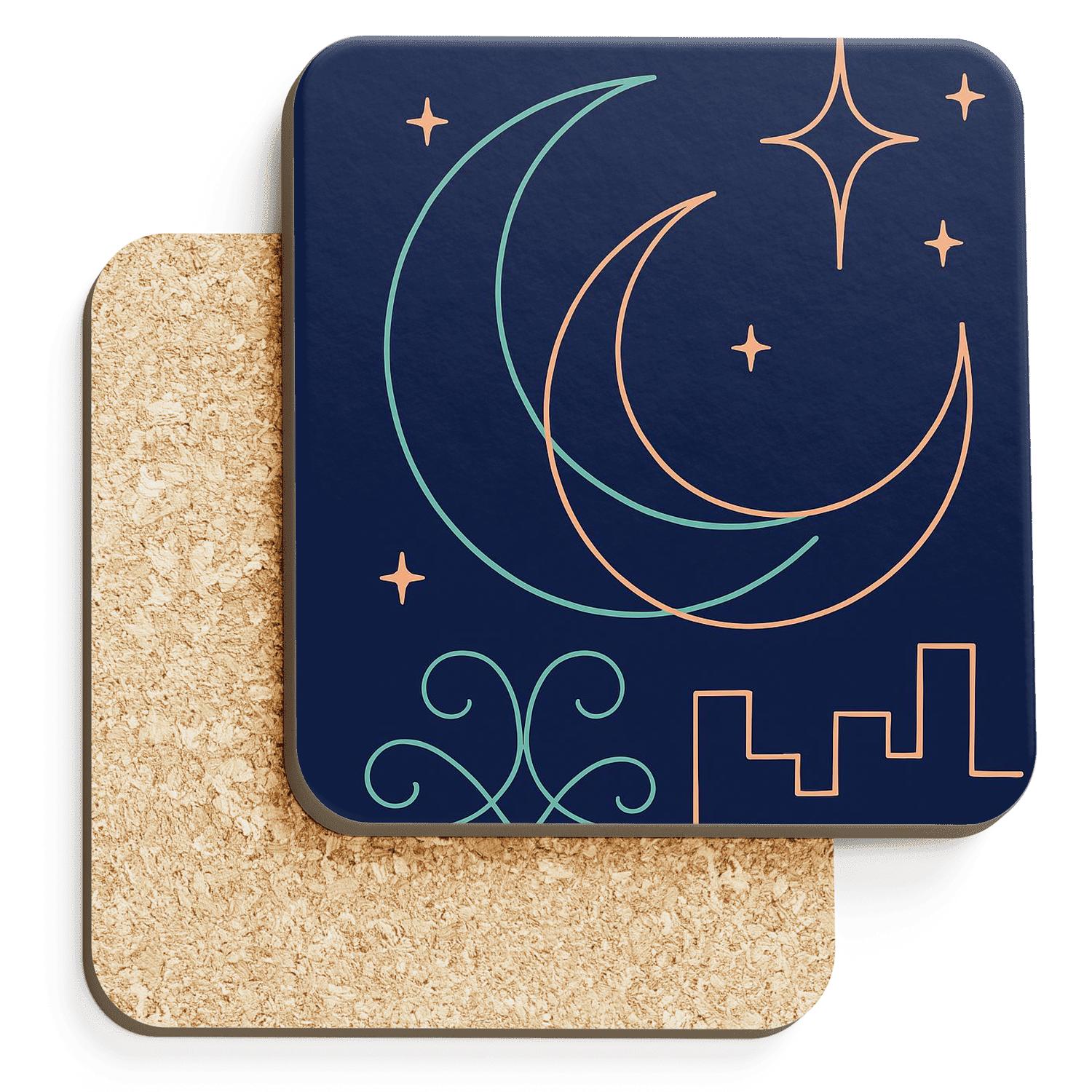 Nebula Minimal Crest personalized drink coasters