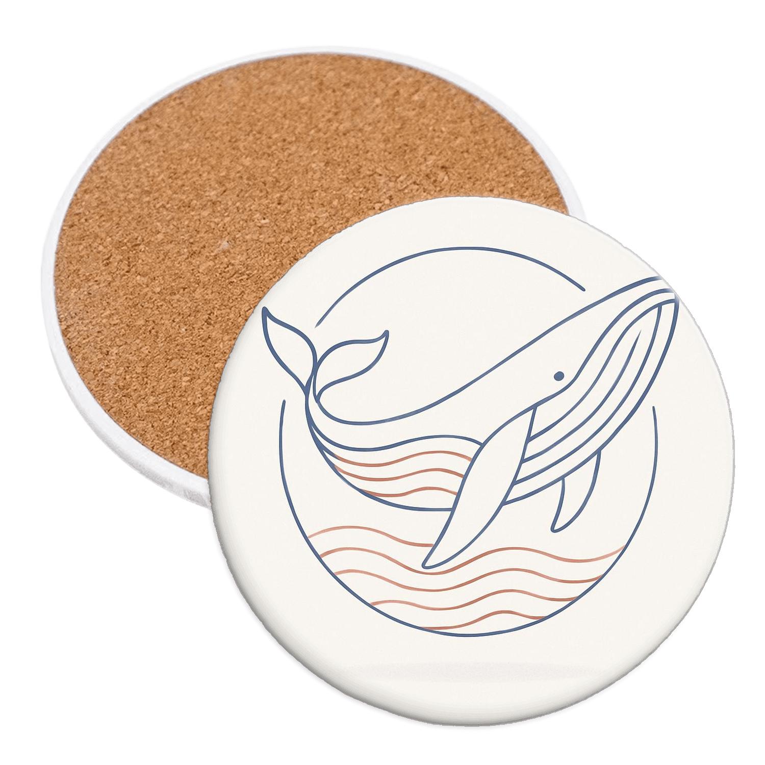 Serene Whale Orbit elegant tabletop coasters