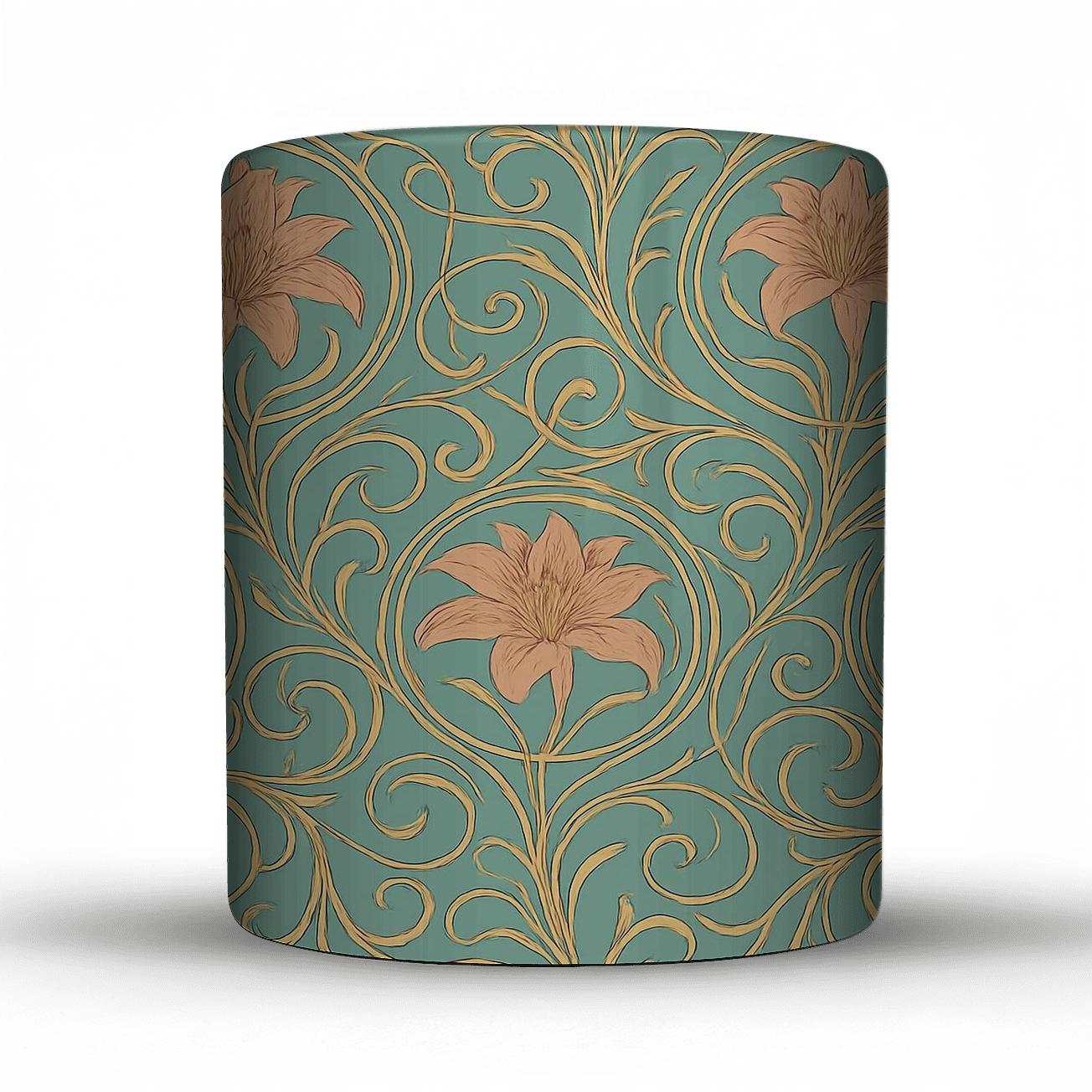 Art Nouveau Botanical Medallions custom printed mugs