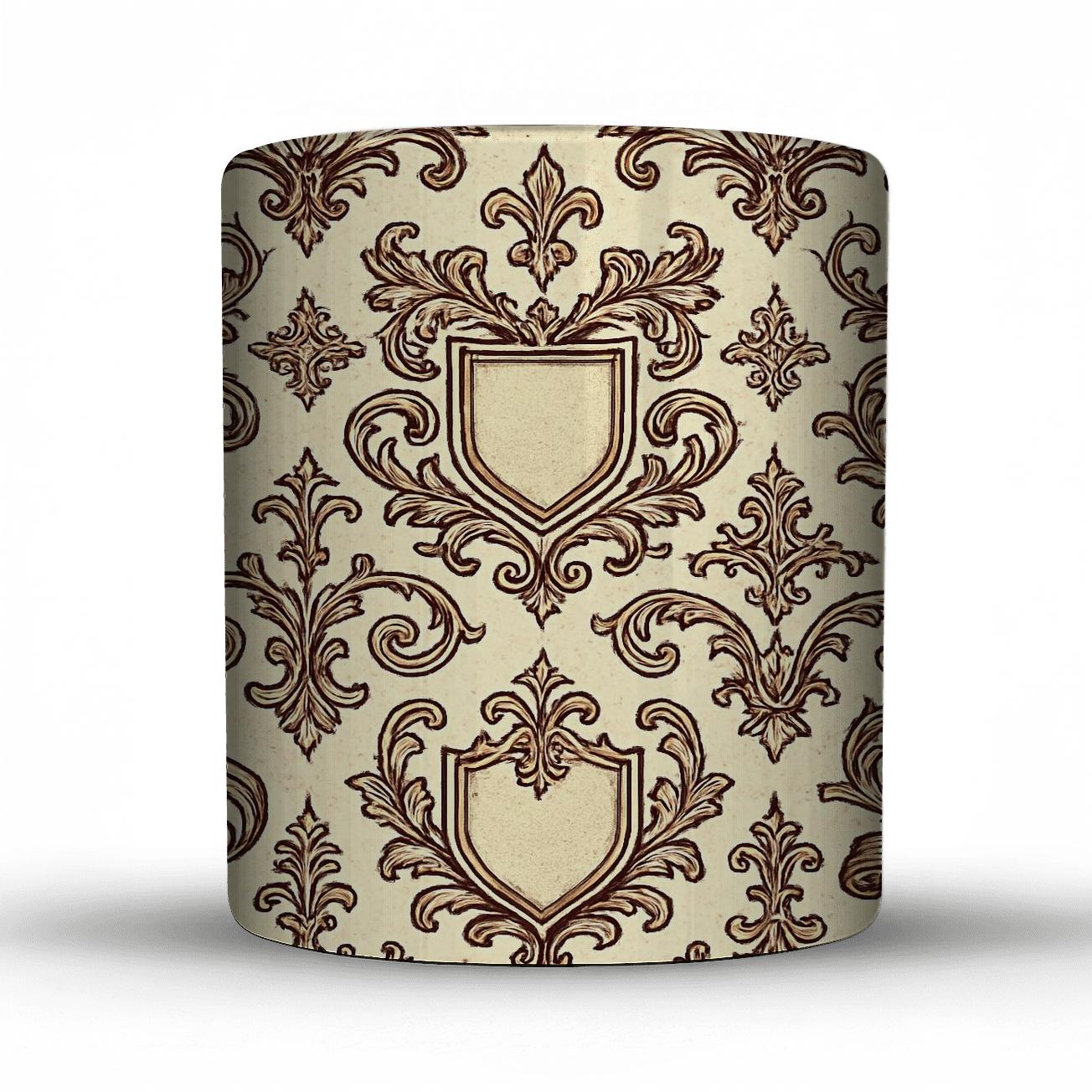 Victorian Ornamental Crest Repeat ceramic coffee mugs