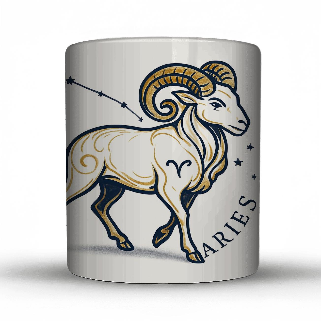 Aries Ram Minimalist Emblem travel mugs with handles