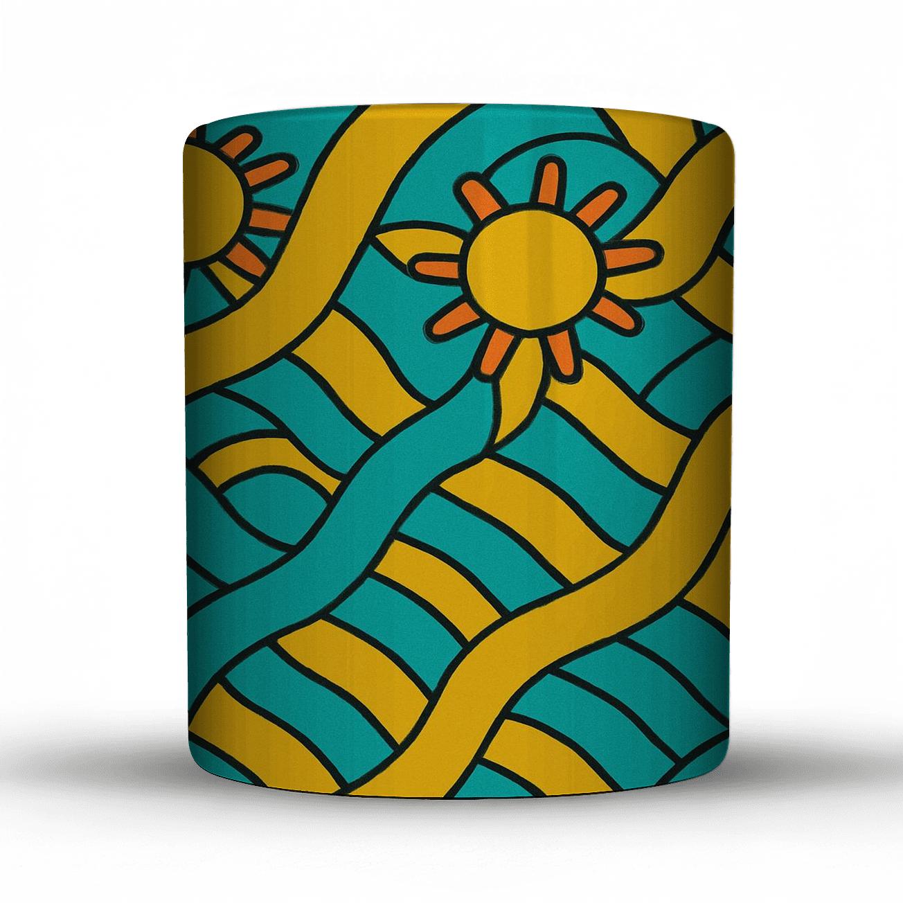 Solar Ribbon Grid decorative mug sets