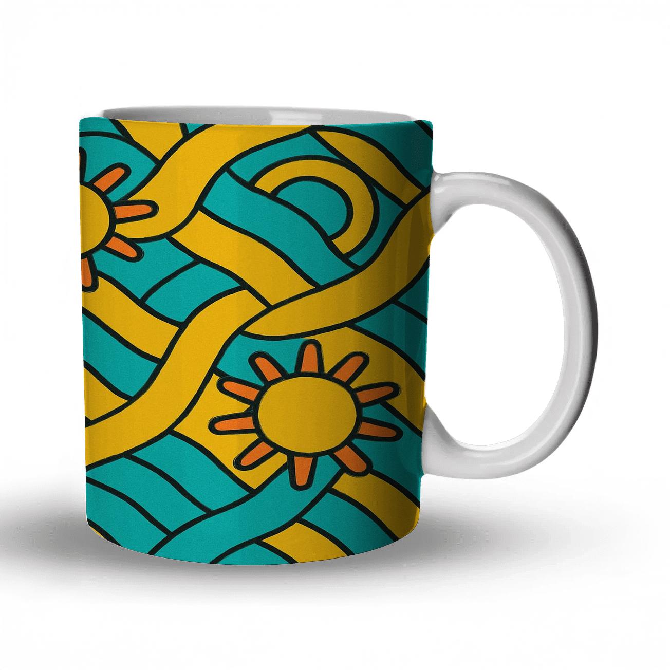 Solar Ribbon Grid decorative mug sets