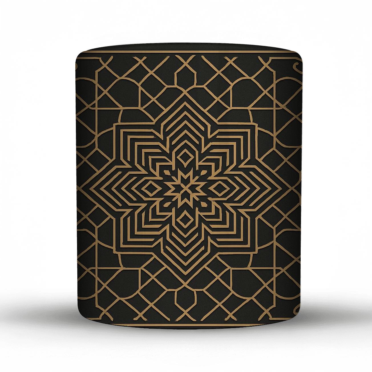 Golden Radial Ornament custom printed mugs