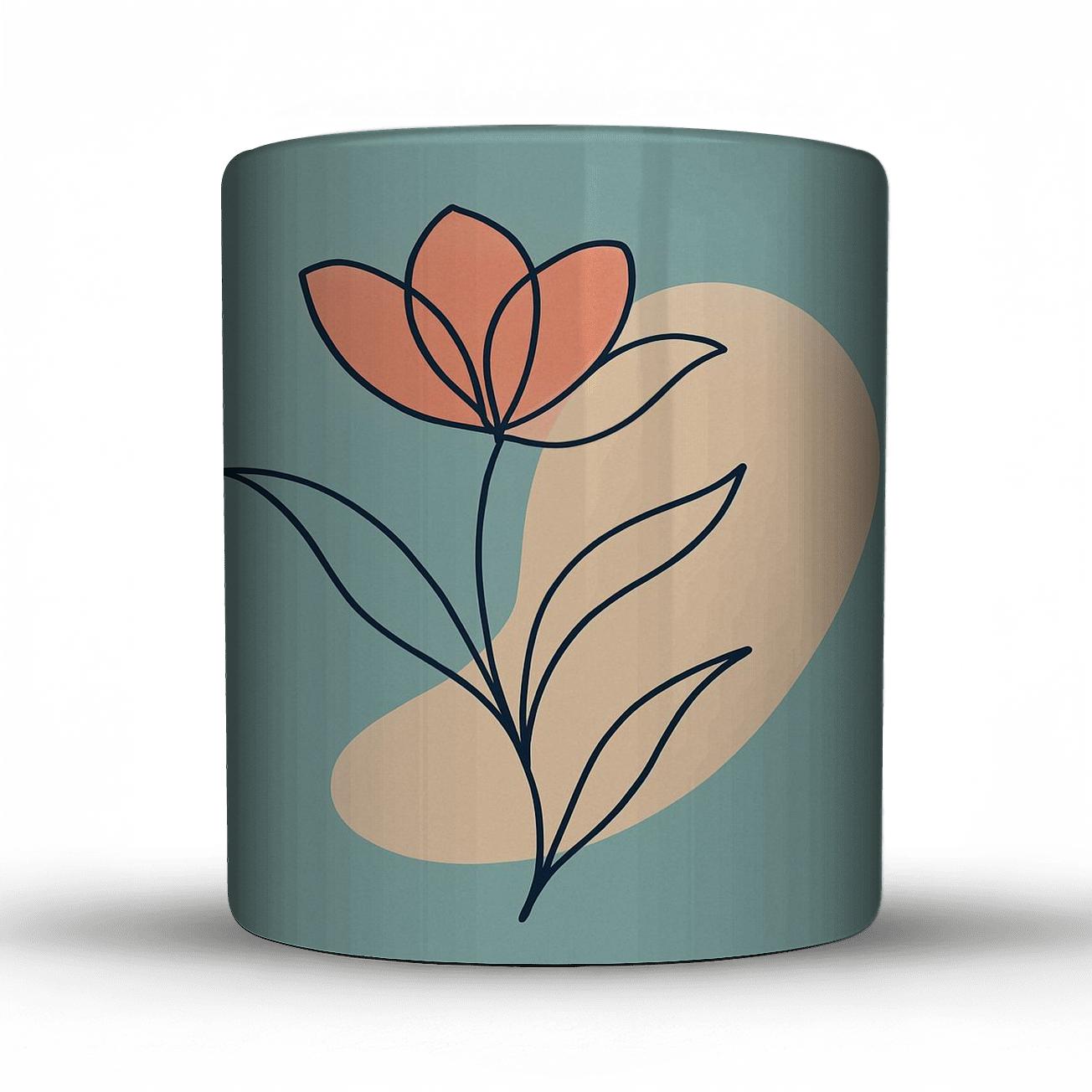 Serene Coastal Bloom novelty coffee mugs