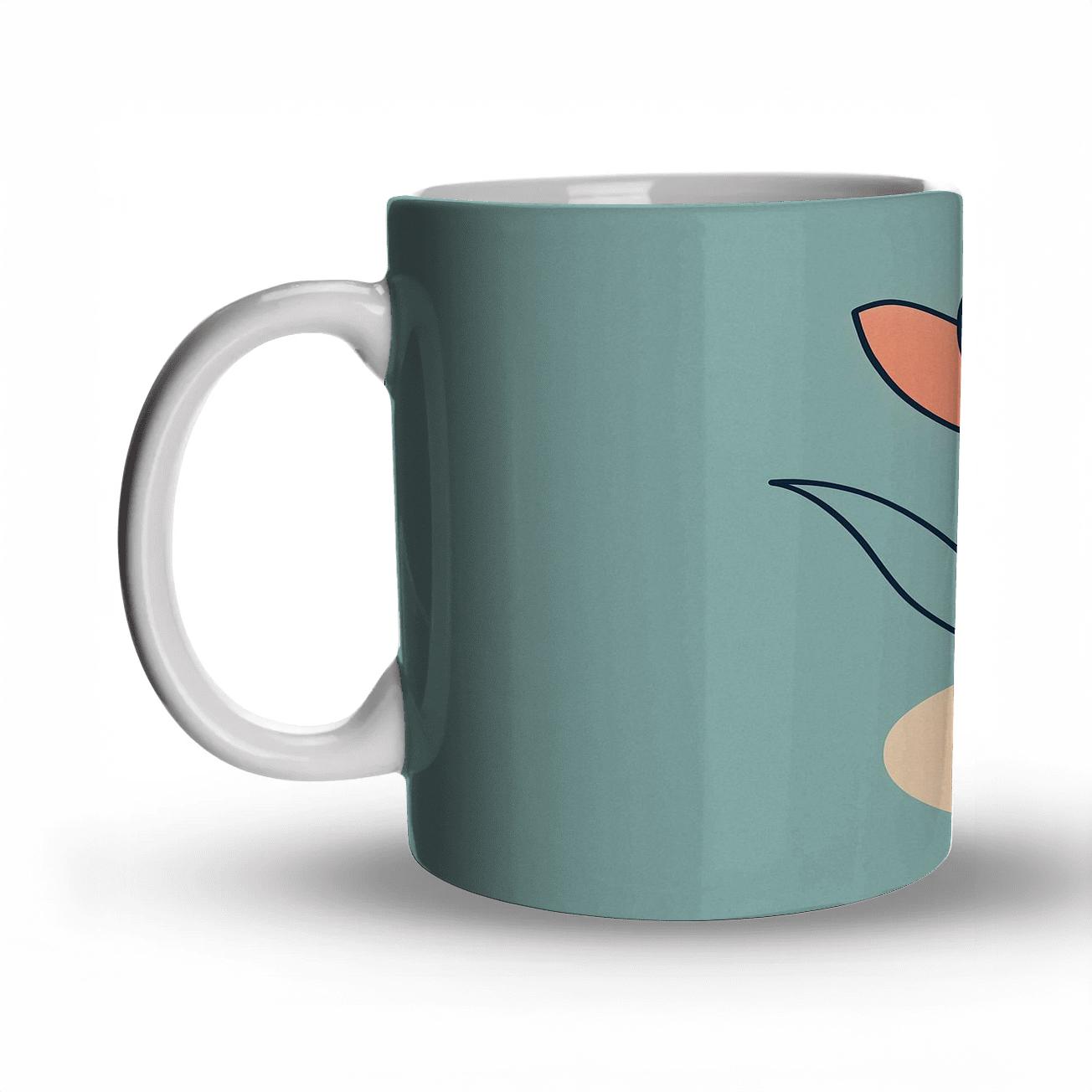 Serene Coastal Bloom novelty coffee mugs