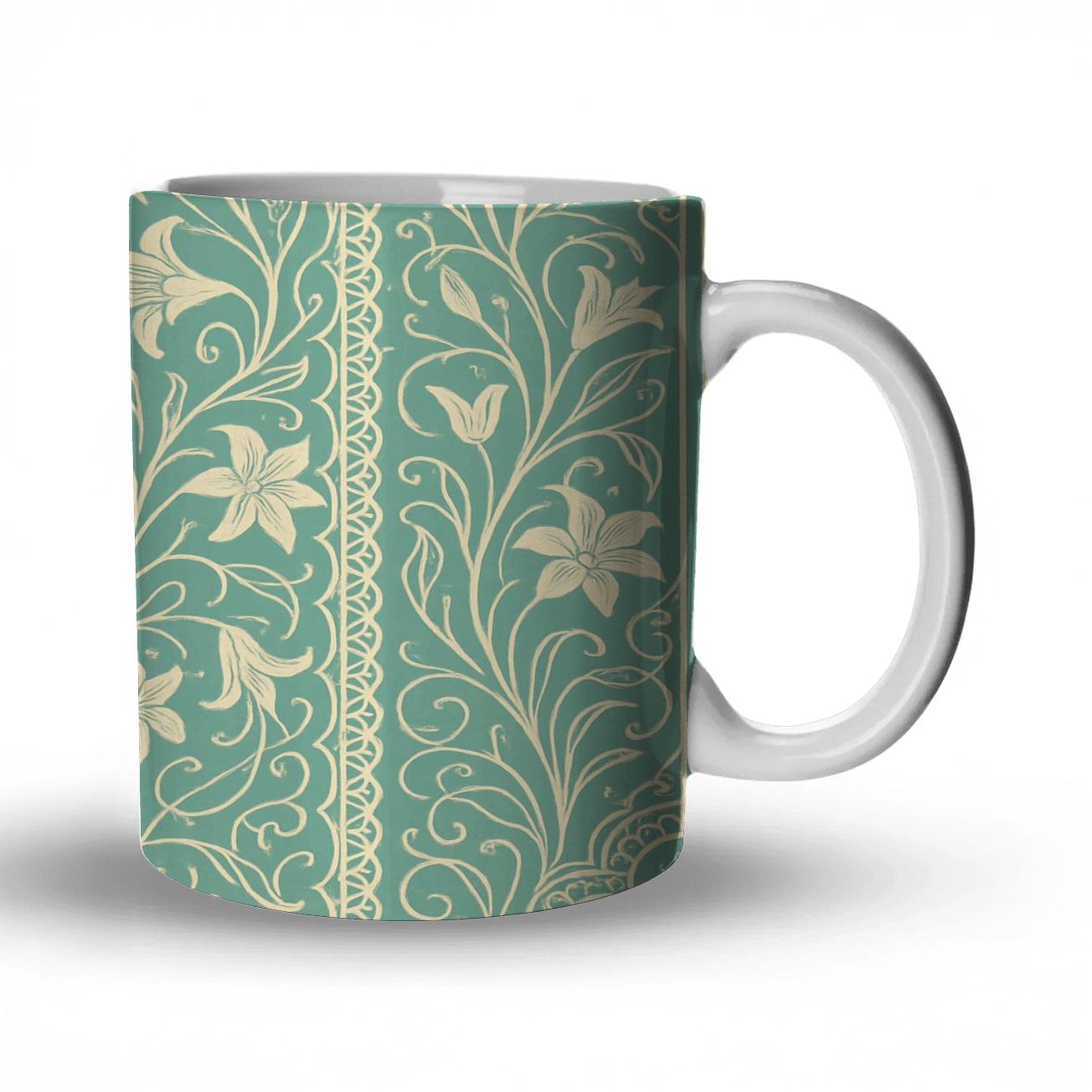 Art Nouveau Botanical Lace personalized mugs