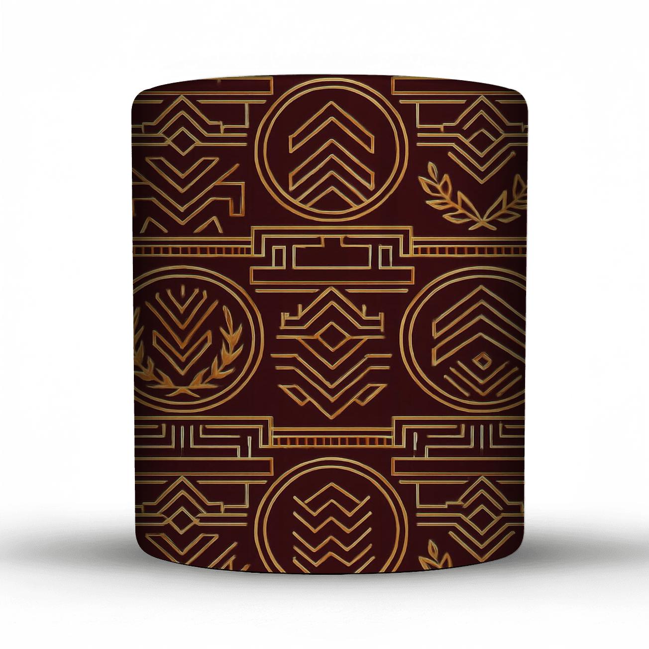 Deco Geometric Heraldry custom printed mugs