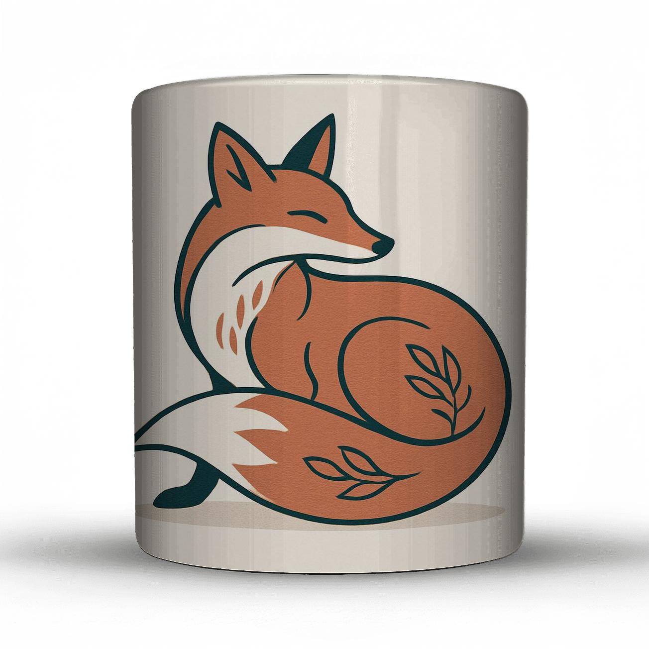 Minimalist Fox Wrap travel mugs with handles