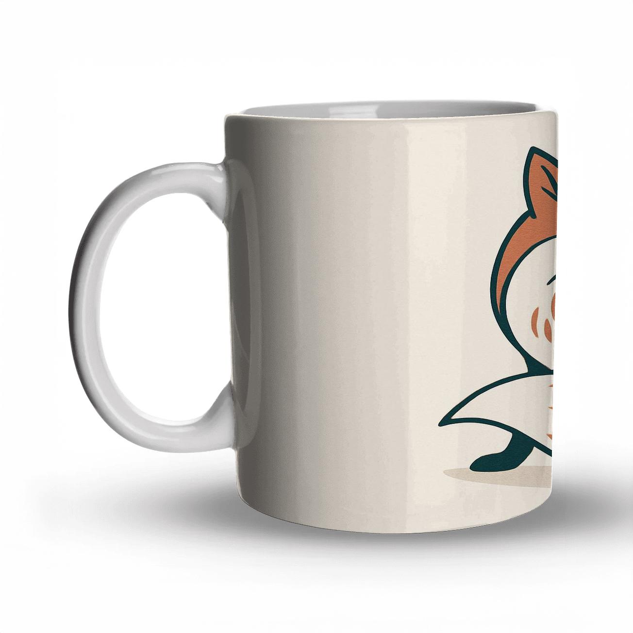 Minimalist Fox Wrap travel mugs with handles