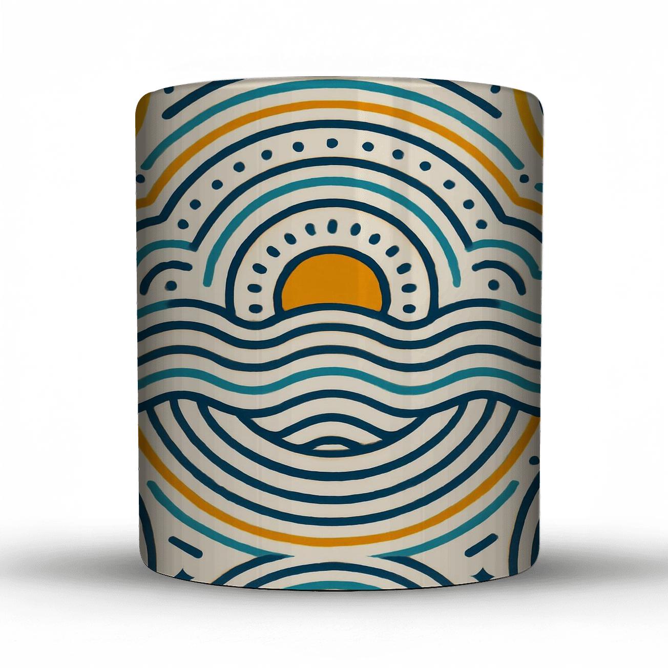 Solar Wave Mandala custom printed mugs