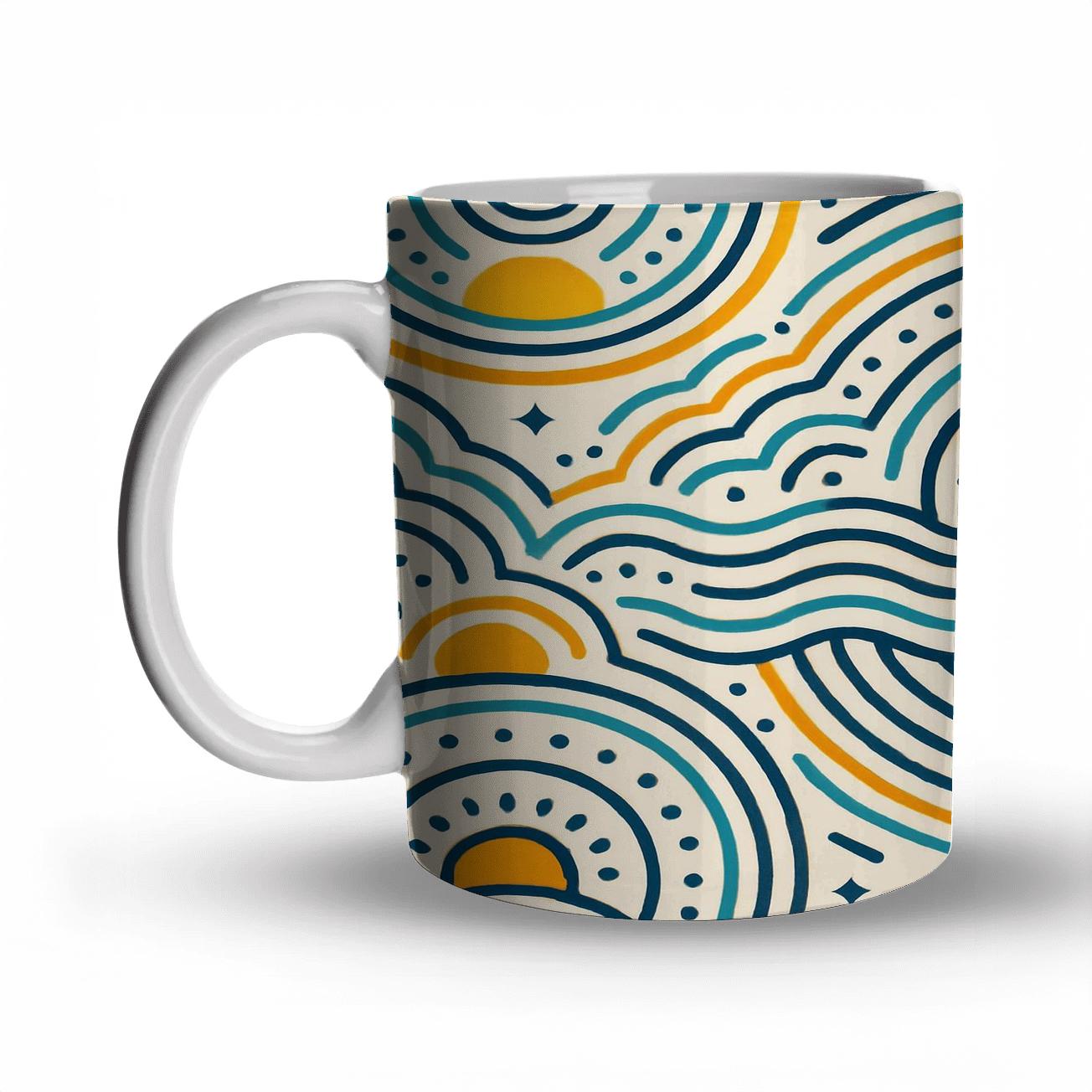 Solar Wave Mandala custom printed mugs