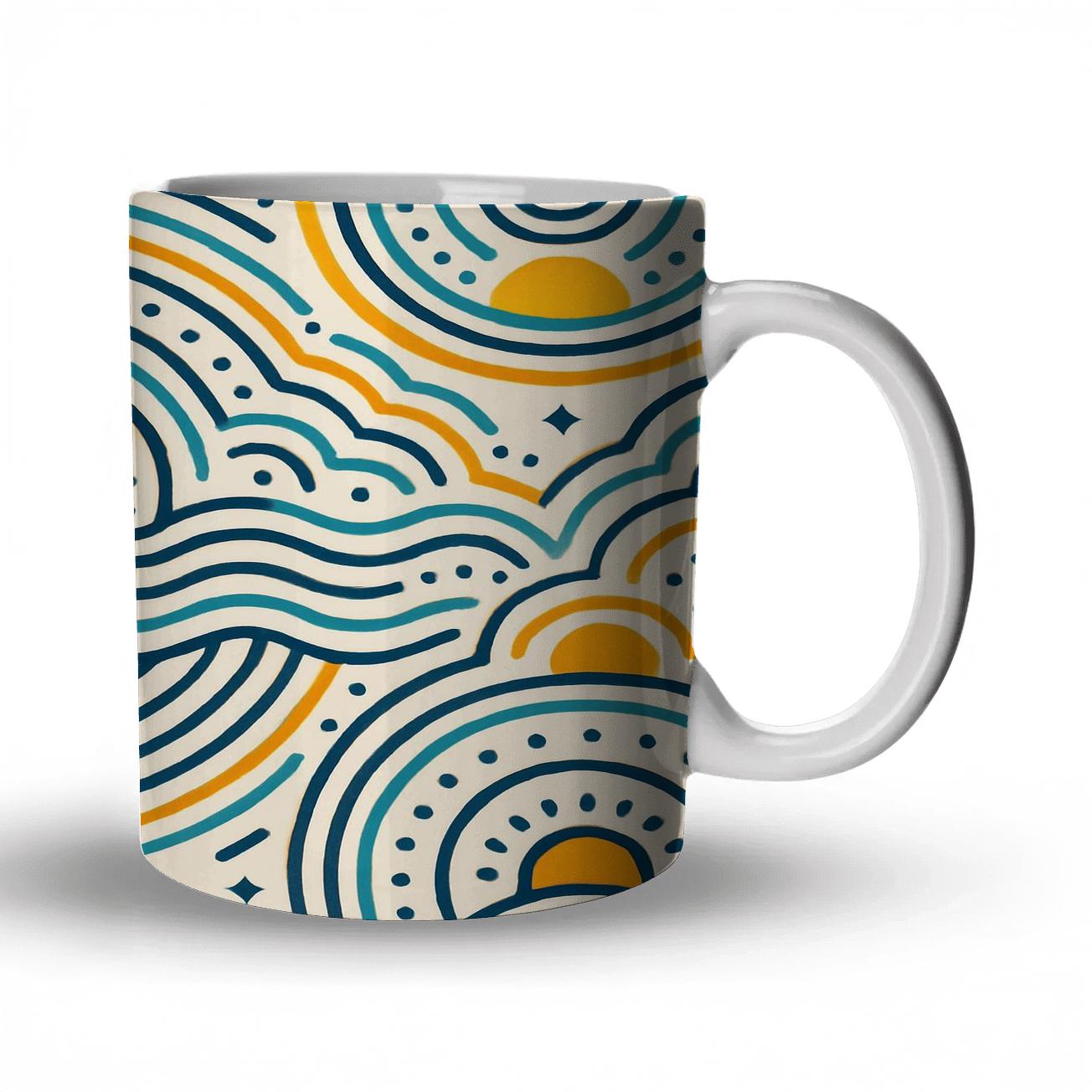 Solar Wave Mandala custom printed mugs