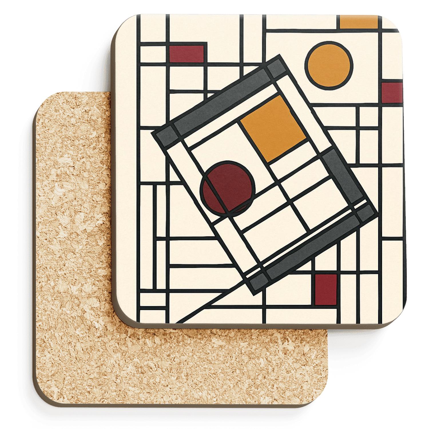 Constructivist Grid Harmony decorative beverage coasters