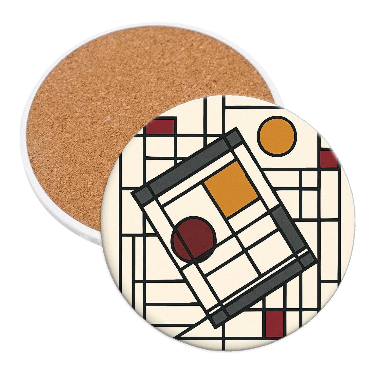 Constructivist Grid Harmony absorbent drink coasters