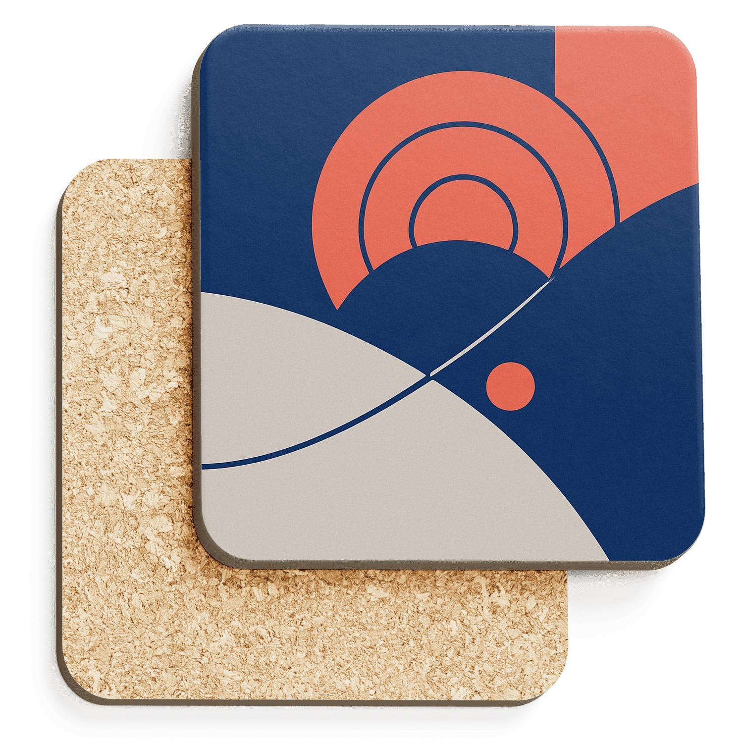 Geometric Wave wooden table coasters