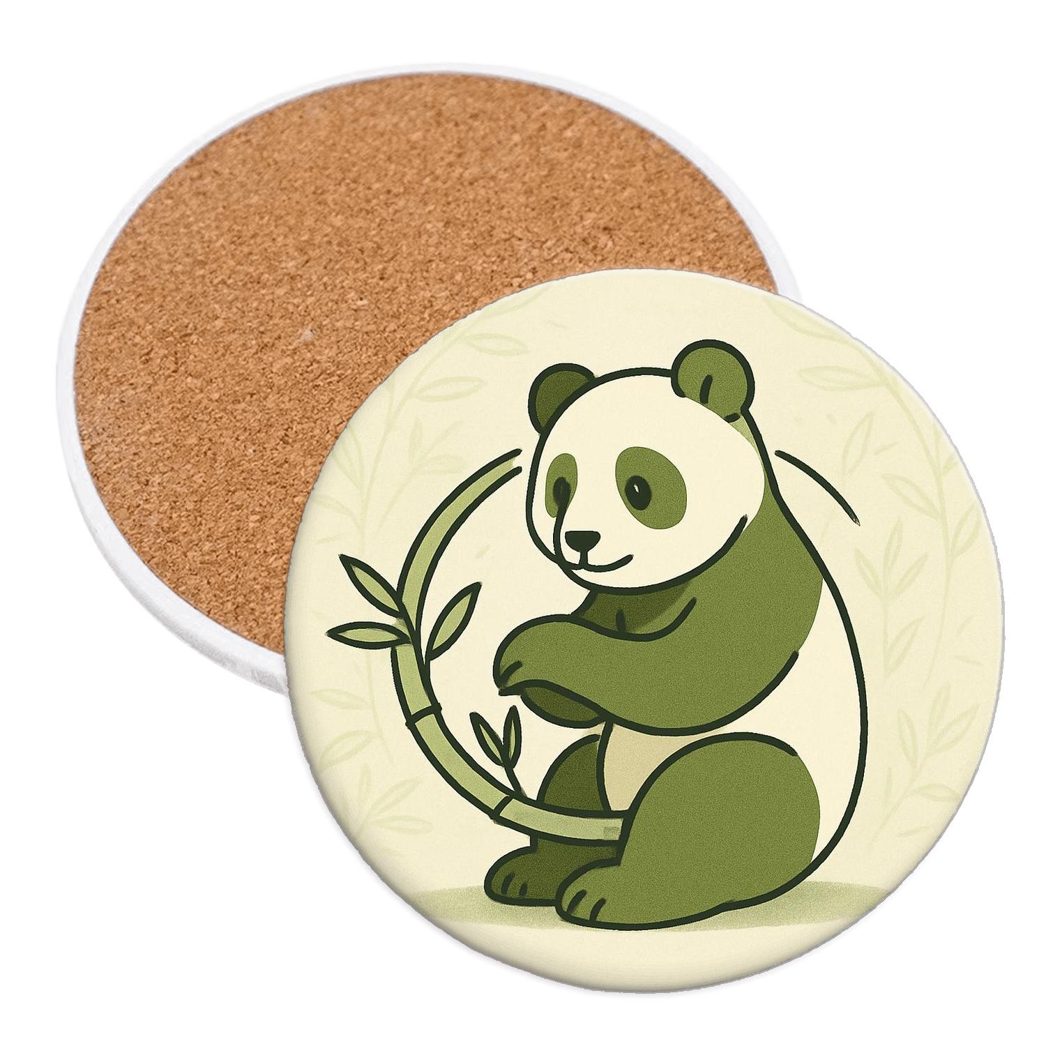 Serene Bamboo Panda Orbit custom engraved coasters
