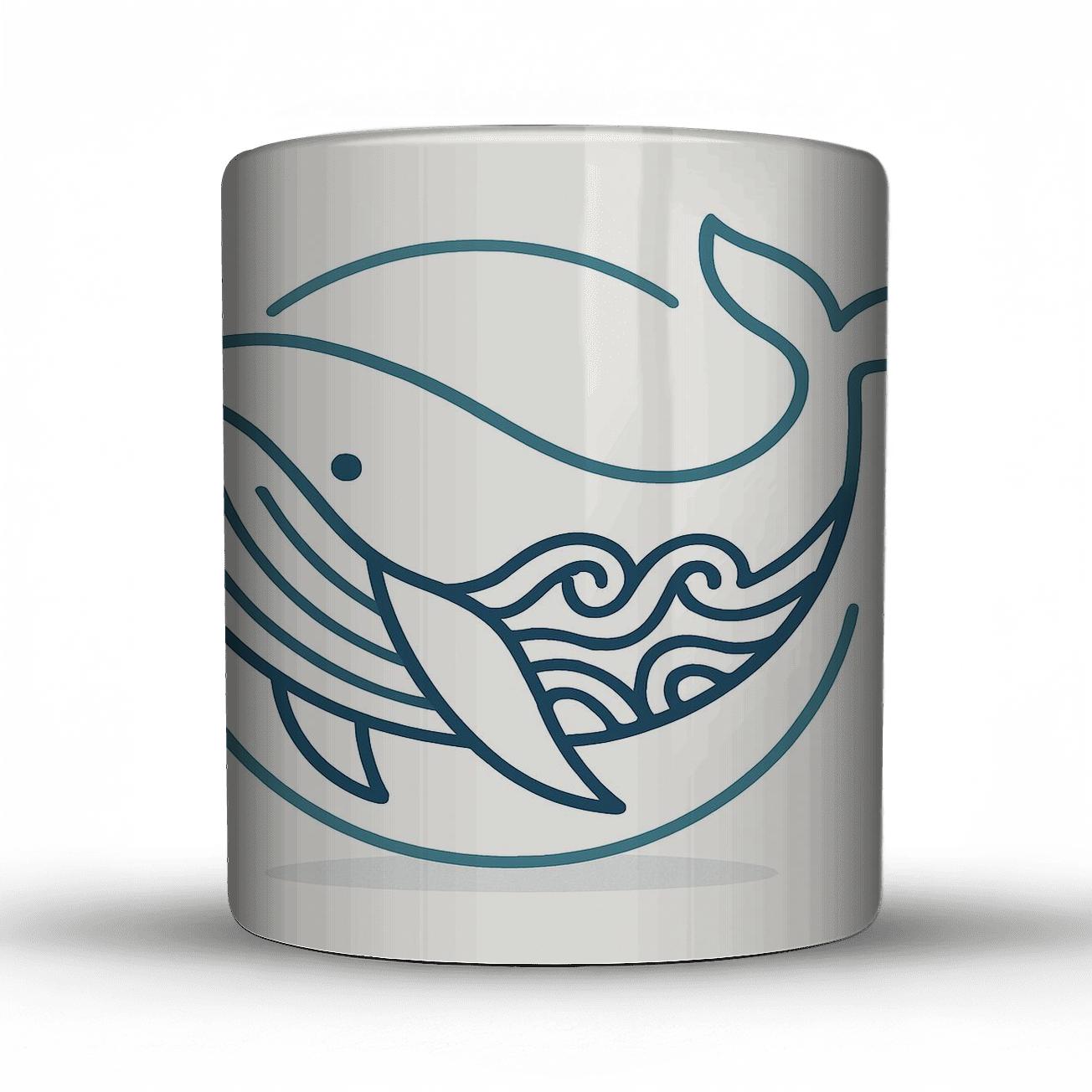 Serene Whale Emblem decorative mug sets