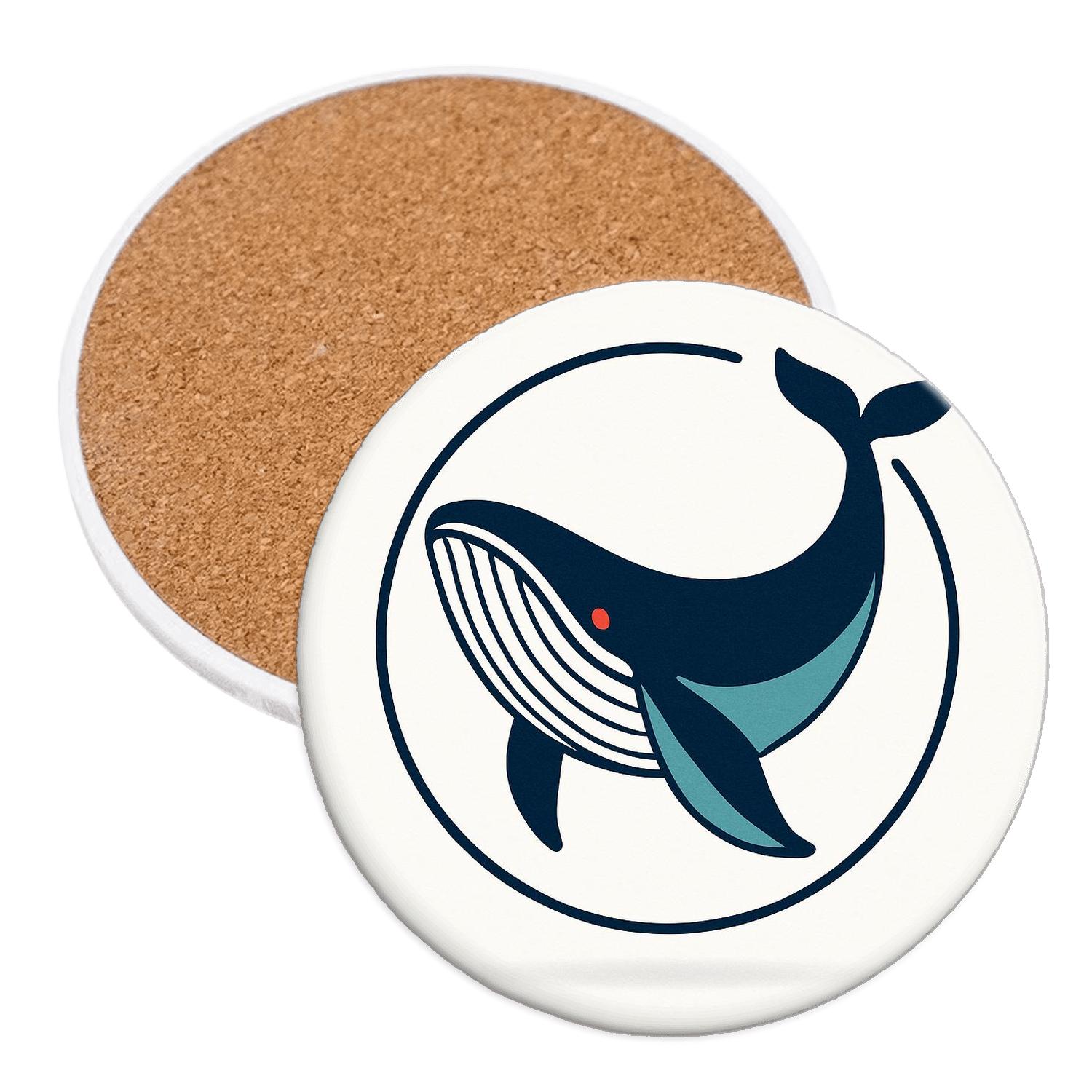 Ocean Whale Emblem stone coaster collections