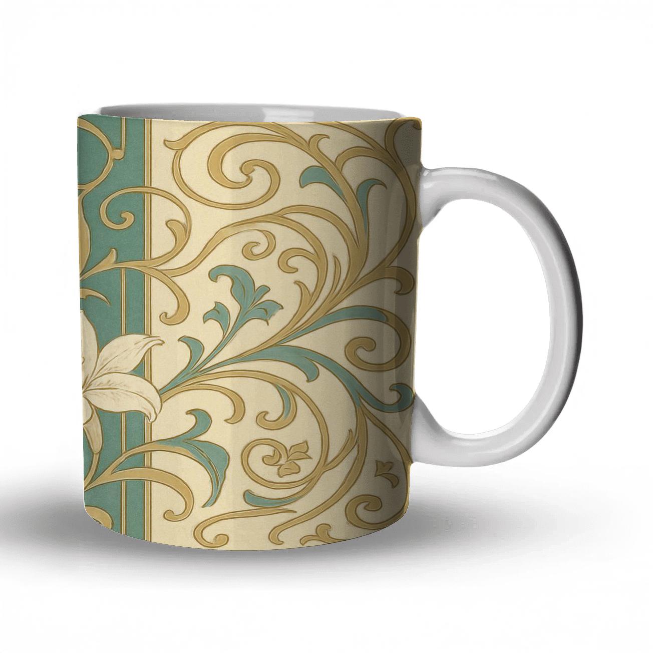 Art Nouveau Floral Panel insulated thermal mugs