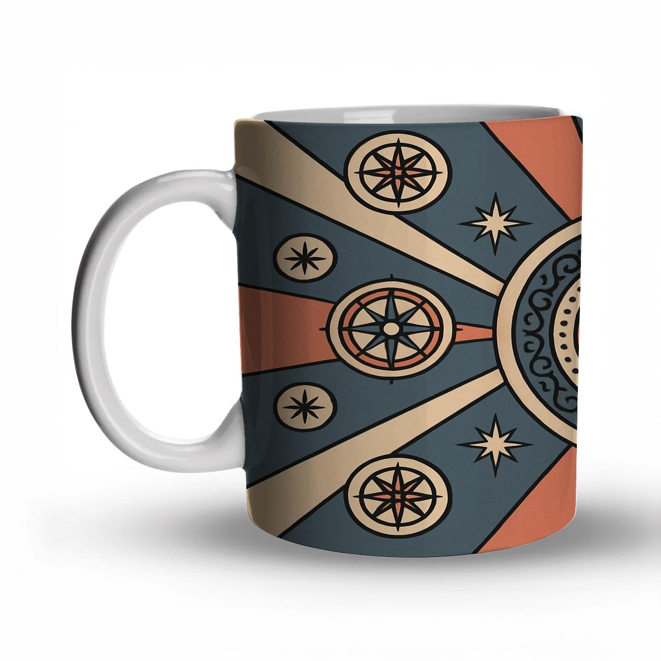 Retro Space Age Medallion ceramic coffee mugs