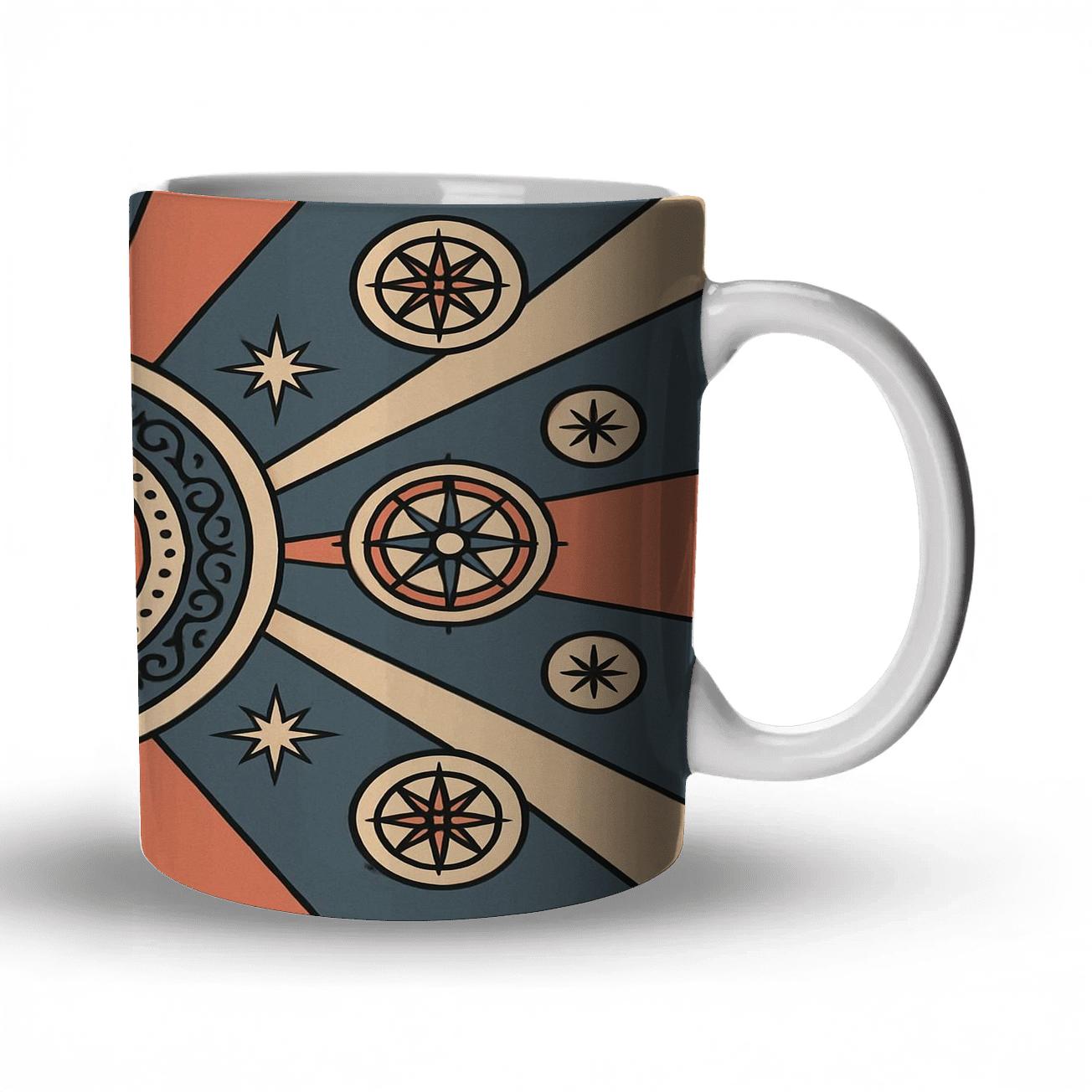 Retro Space Age Medallion ceramic coffee mugs