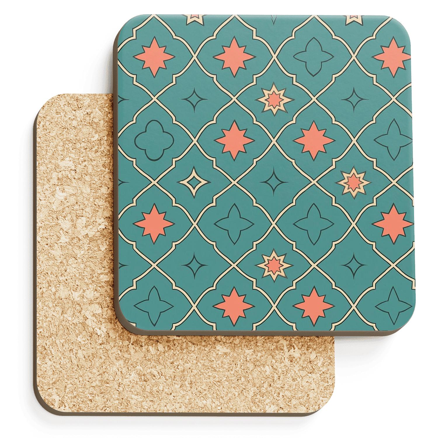 Minimalist Moroccan Tessellation elegant tabletop coasters