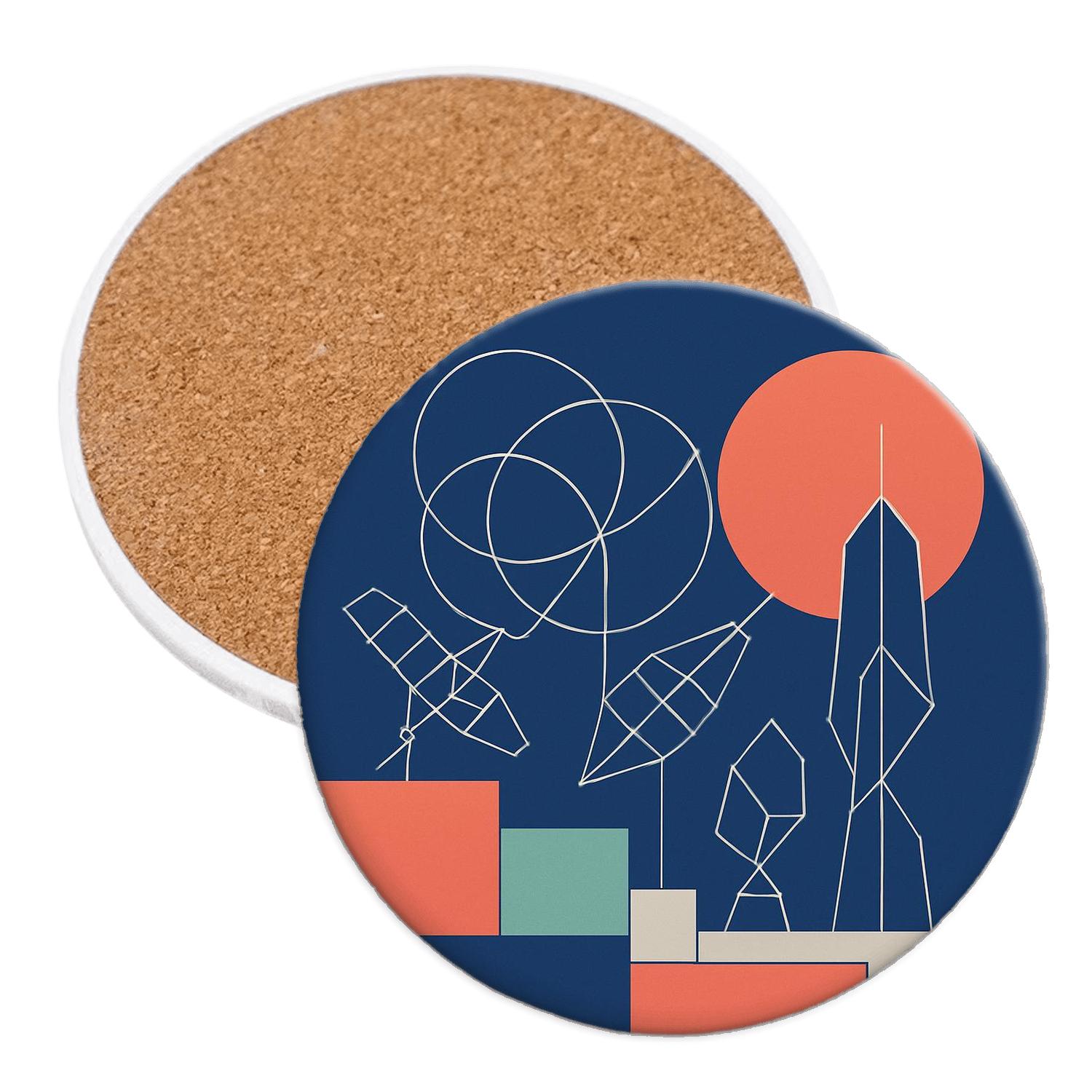 Orbit Geometry personalized drink coasters