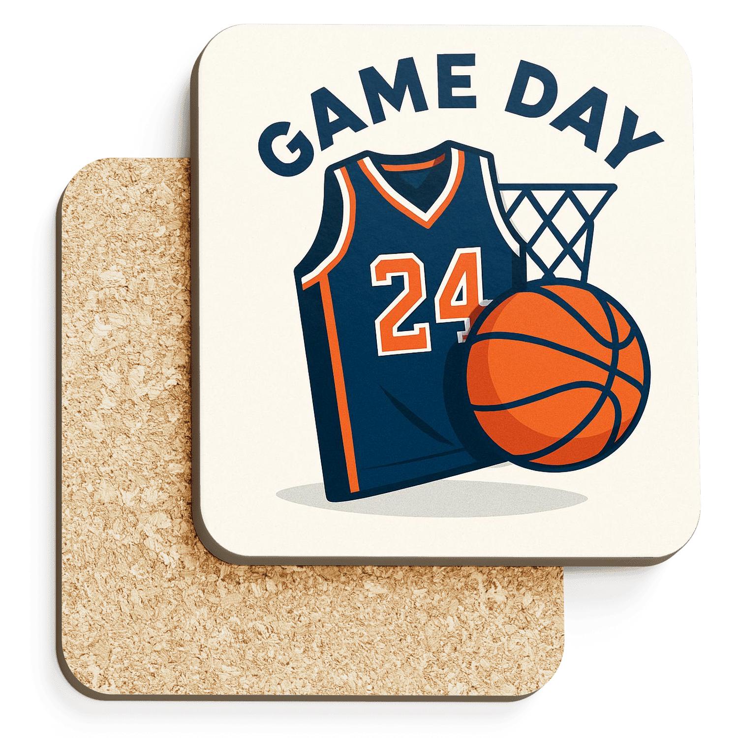 Basketball Net Minimalist custom engraved coasters