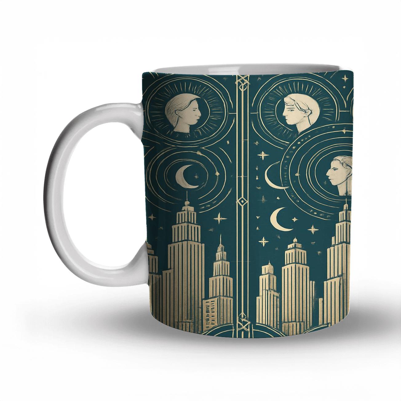 Art Deco Celestial Panel novelty coffee mugs