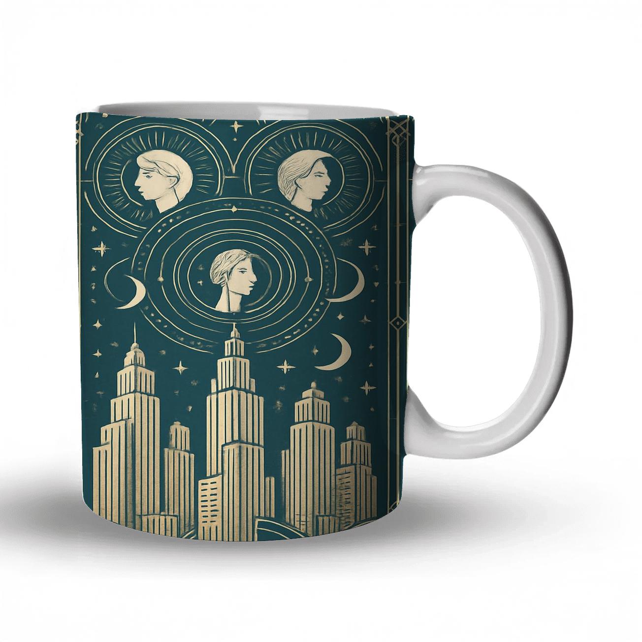 Art Deco Celestial Panel novelty coffee mugs