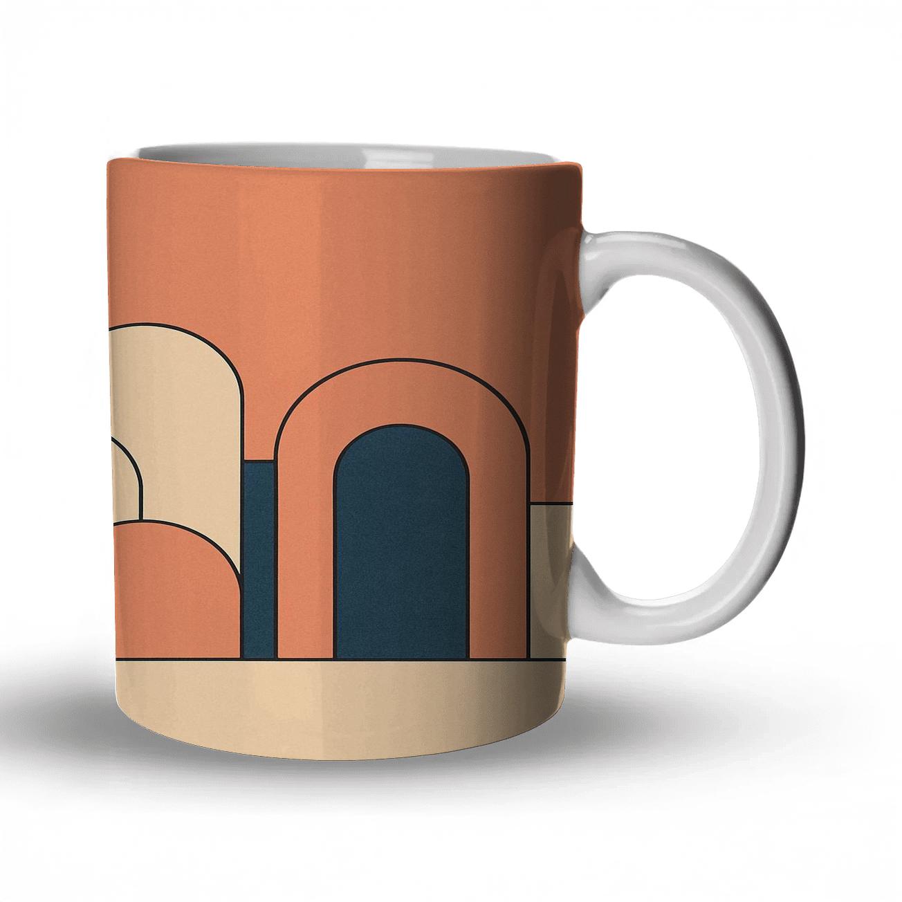 Arch Geometry Drift ceramic coffee mugs