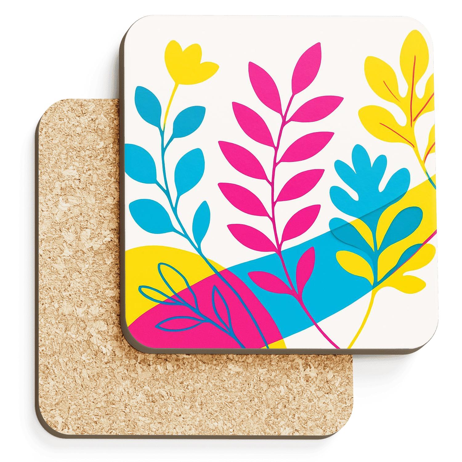 Neon Flora Linewave custom engraved coasters