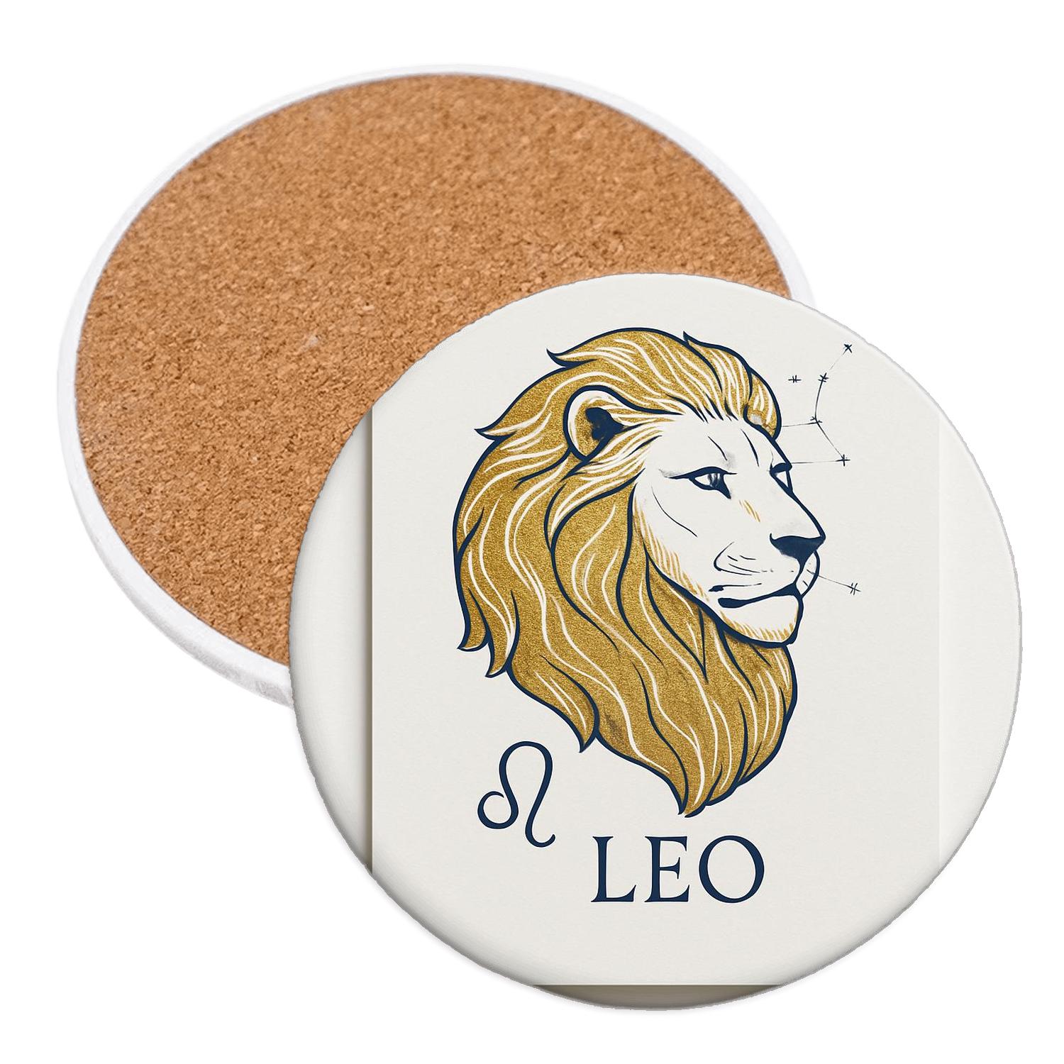 Leo Regal Line personalized drink coasters