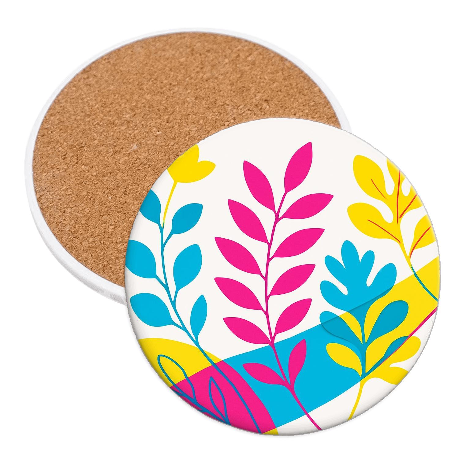 Neon Flora Linewave elegant tabletop coasters