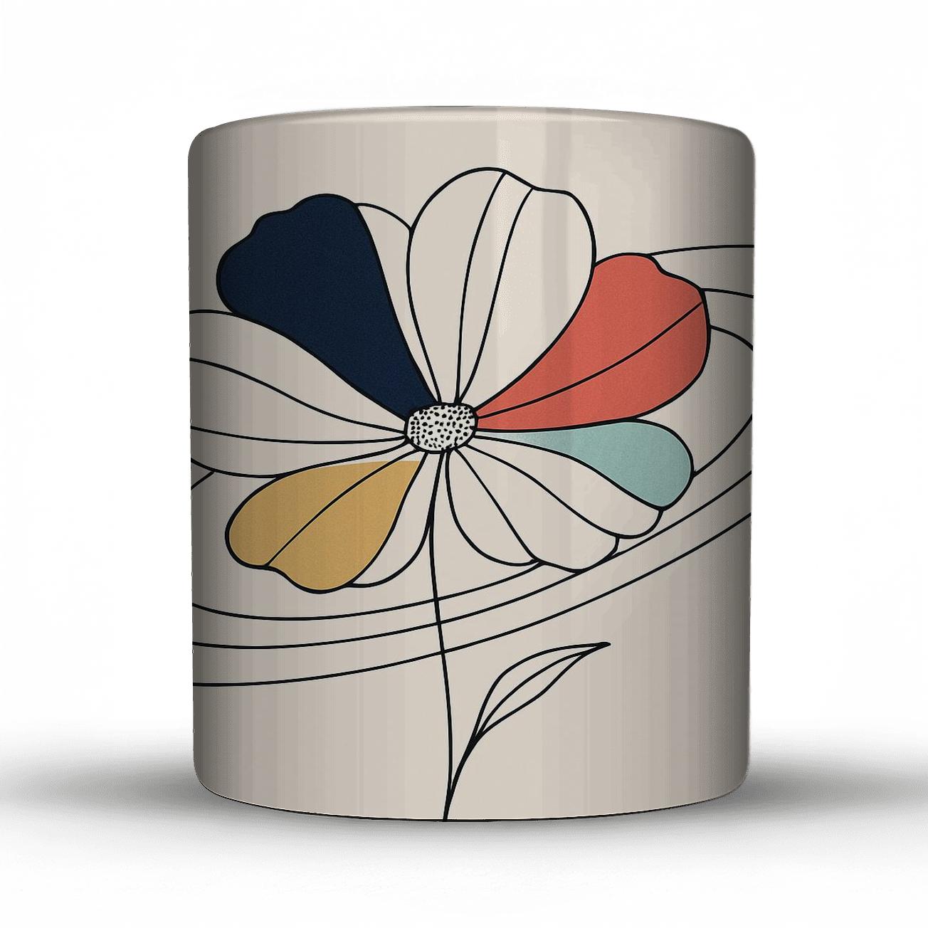 Celestial Floral Orbits insulated thermal mugs