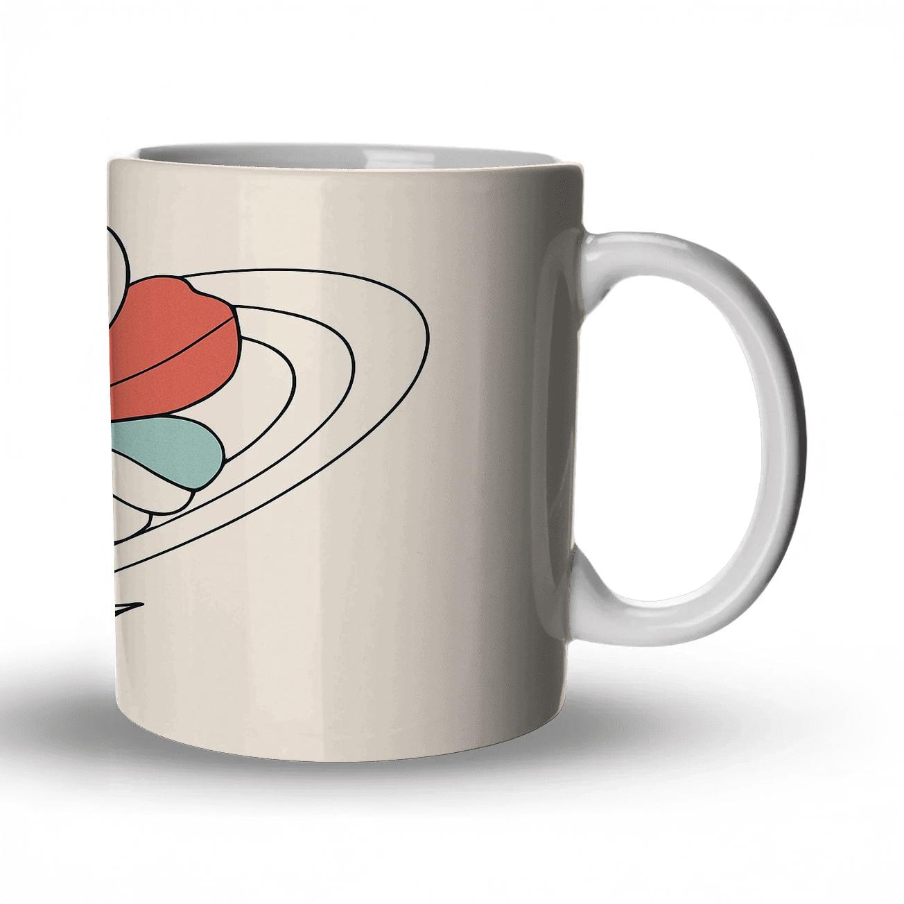 Celestial Floral Orbits insulated thermal mugs